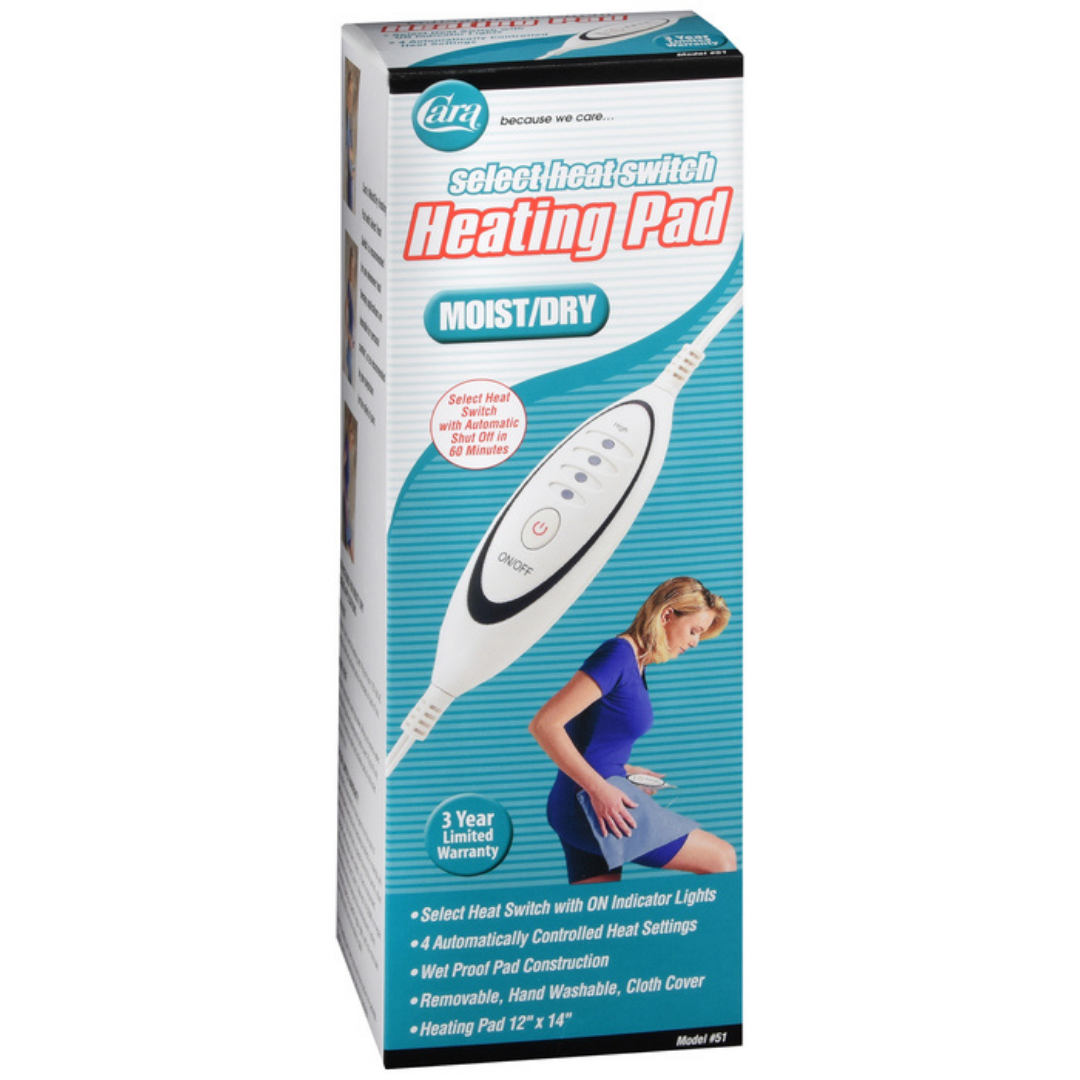 Cara Select Heat Switch Heating Pad Moist/Dry 12x14in DestGlow