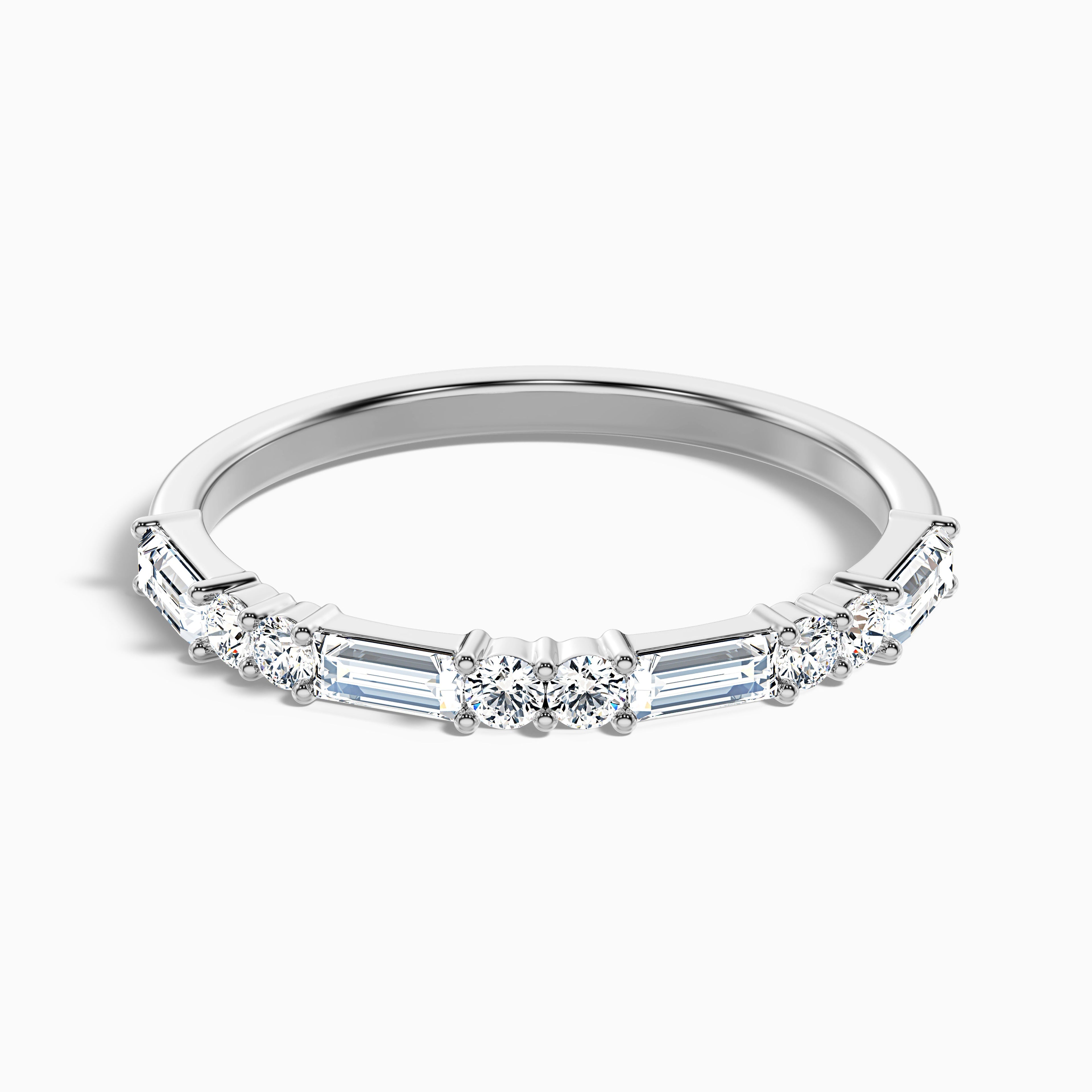 Isleen Baguette and Round Cut Half Eternity Lab Grown Diamond Wedding Band