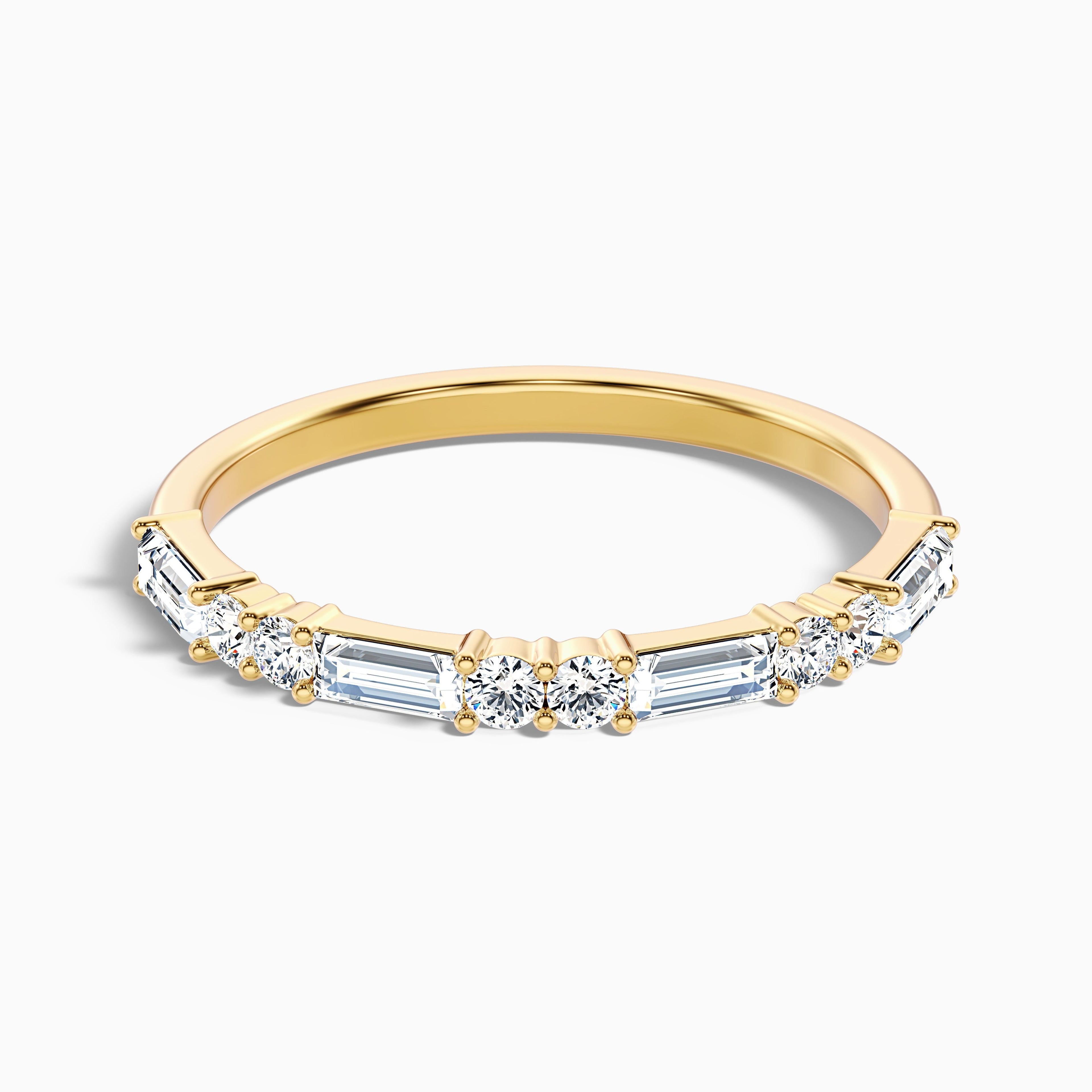 Isleen Baguette and Round Cut Half Eternity Lab Grown Diamond Wedding Band