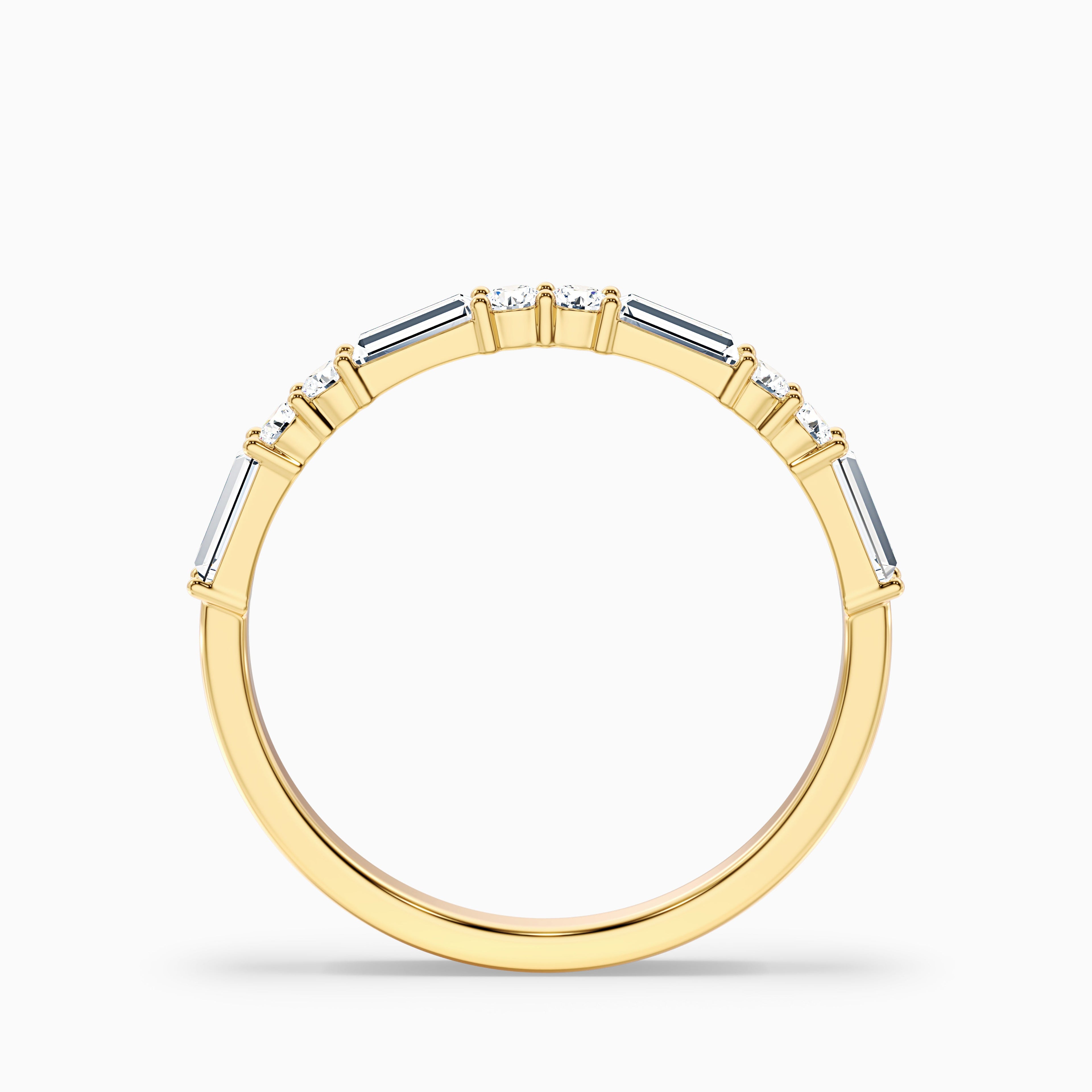 Isleen Baguette and Round Cut Half Eternity Lab Grown Diamond Wedding Band