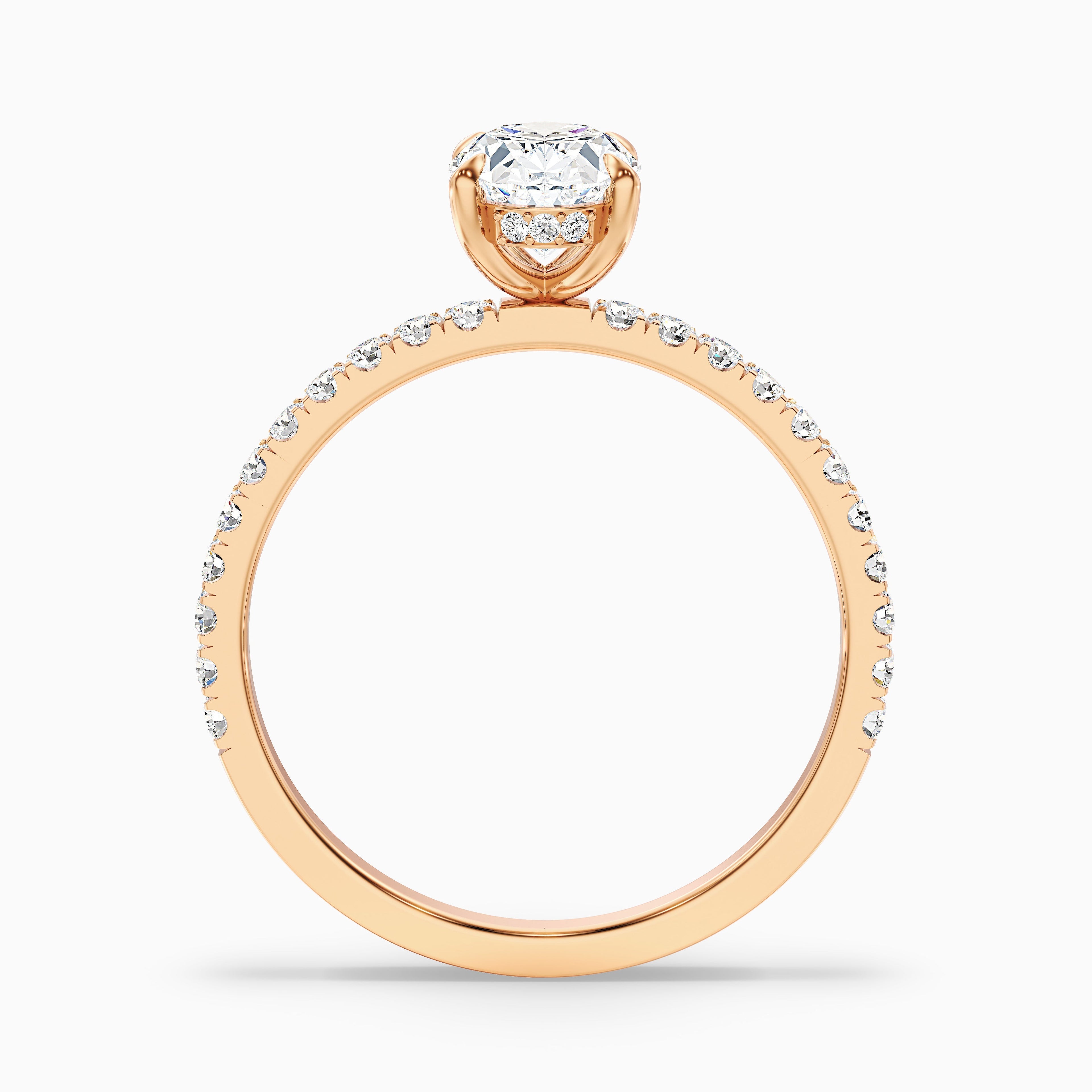 Eliza 2.5 Carat Oval Hidden Halo Moissanite Diamond Ring in Platinum