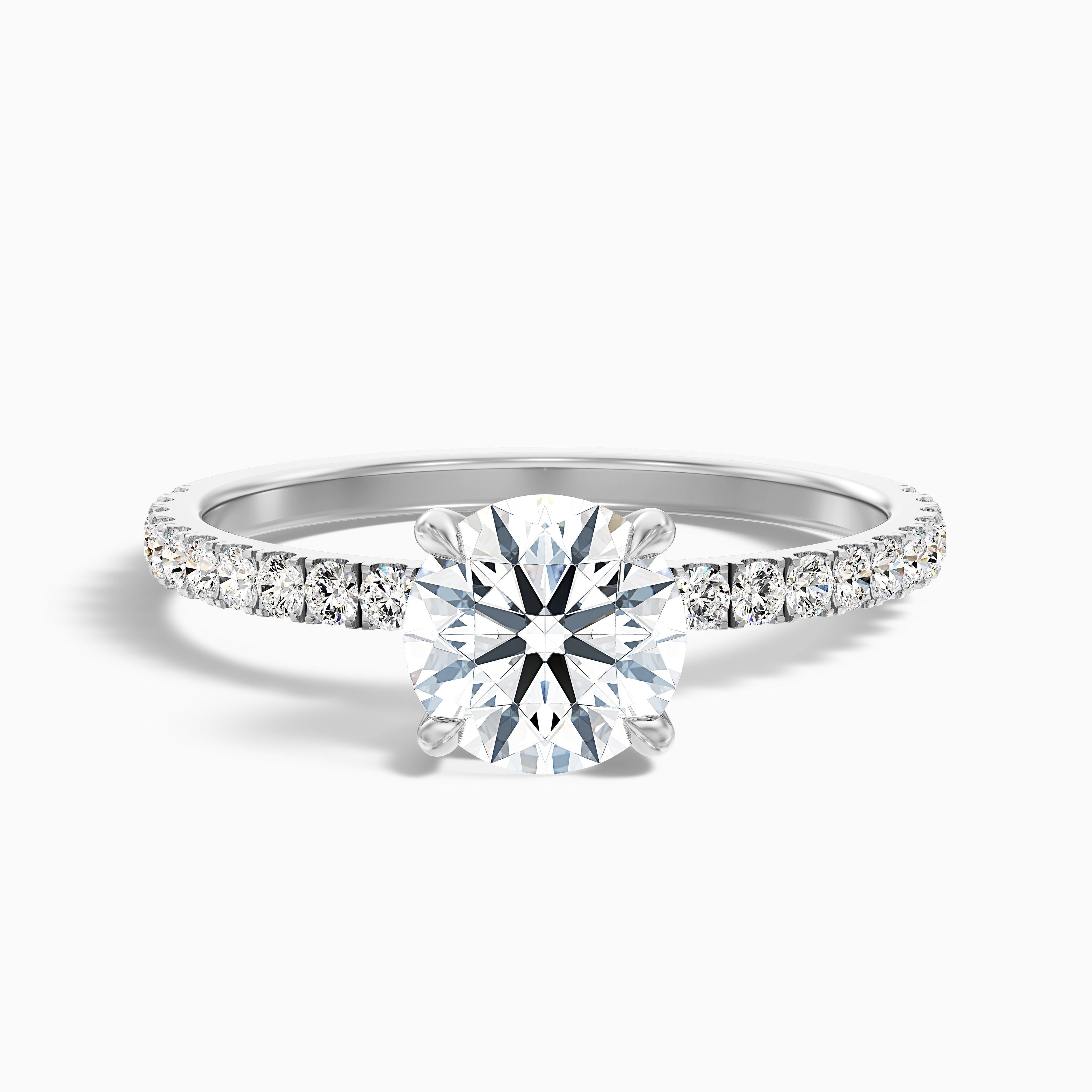 Claire 5 Carat Round Hidden Halo Pave Lab Grown Engagement Ring in 925 Sterling Silver