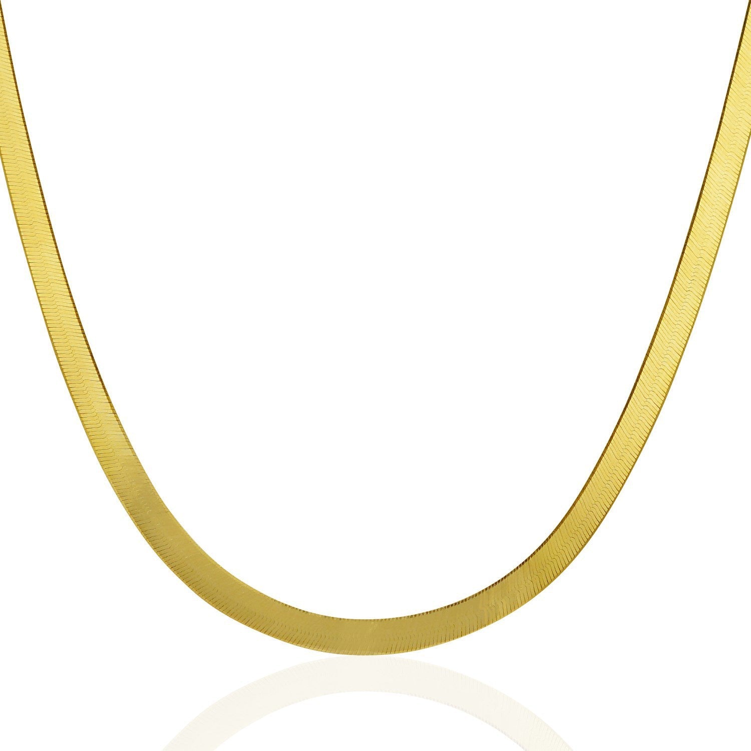 5.0mm 14k Yellow Gold Super Flex Herringbone Chain by Bids.com