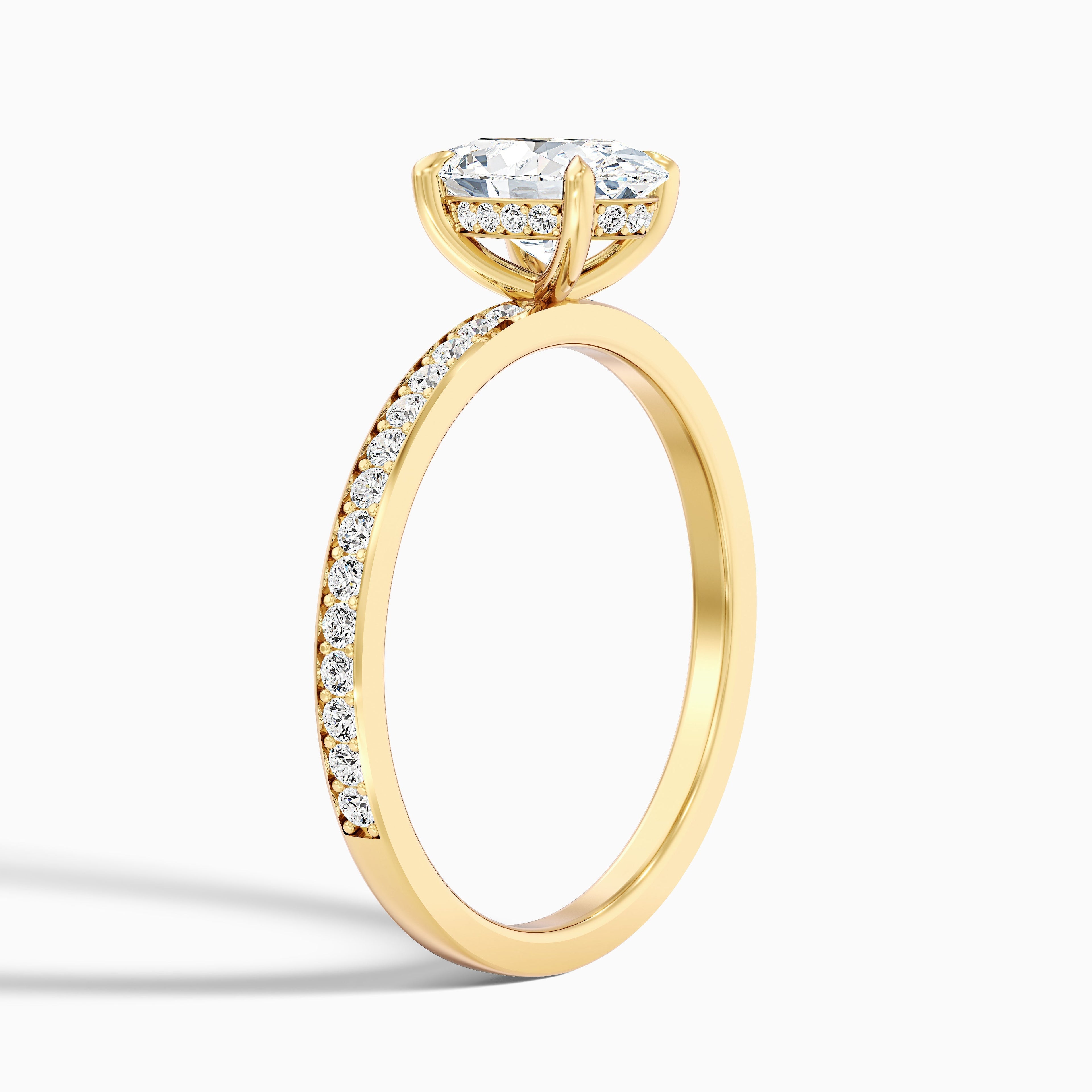 Kara 5.5 Carat Oval Hidden Halo Pave Moissanite Diamond Ring in 14k Rose Gold DestGlow