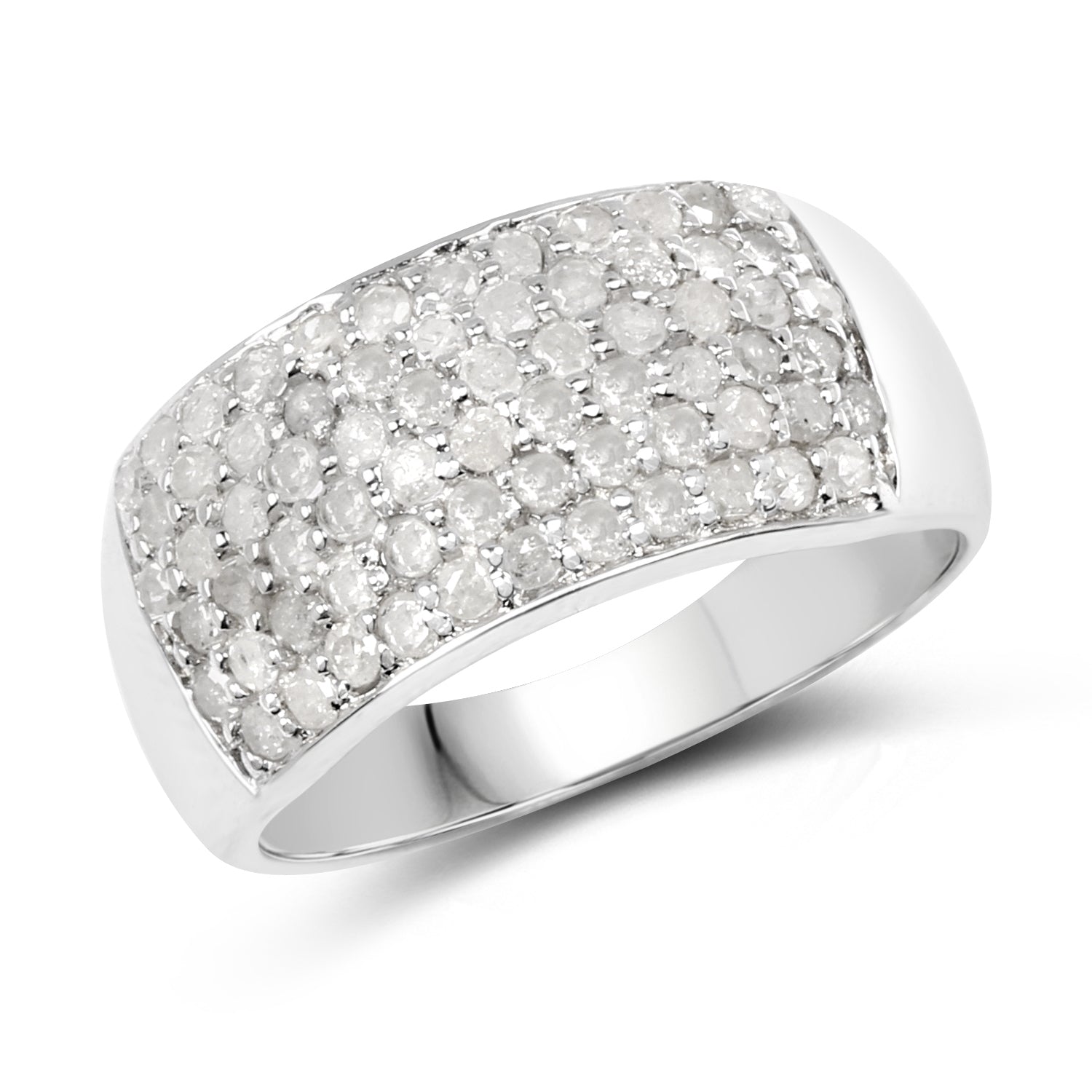 1.21 Carat Genuine White Diamond .925 Sterling Silver Ring by Bids.com