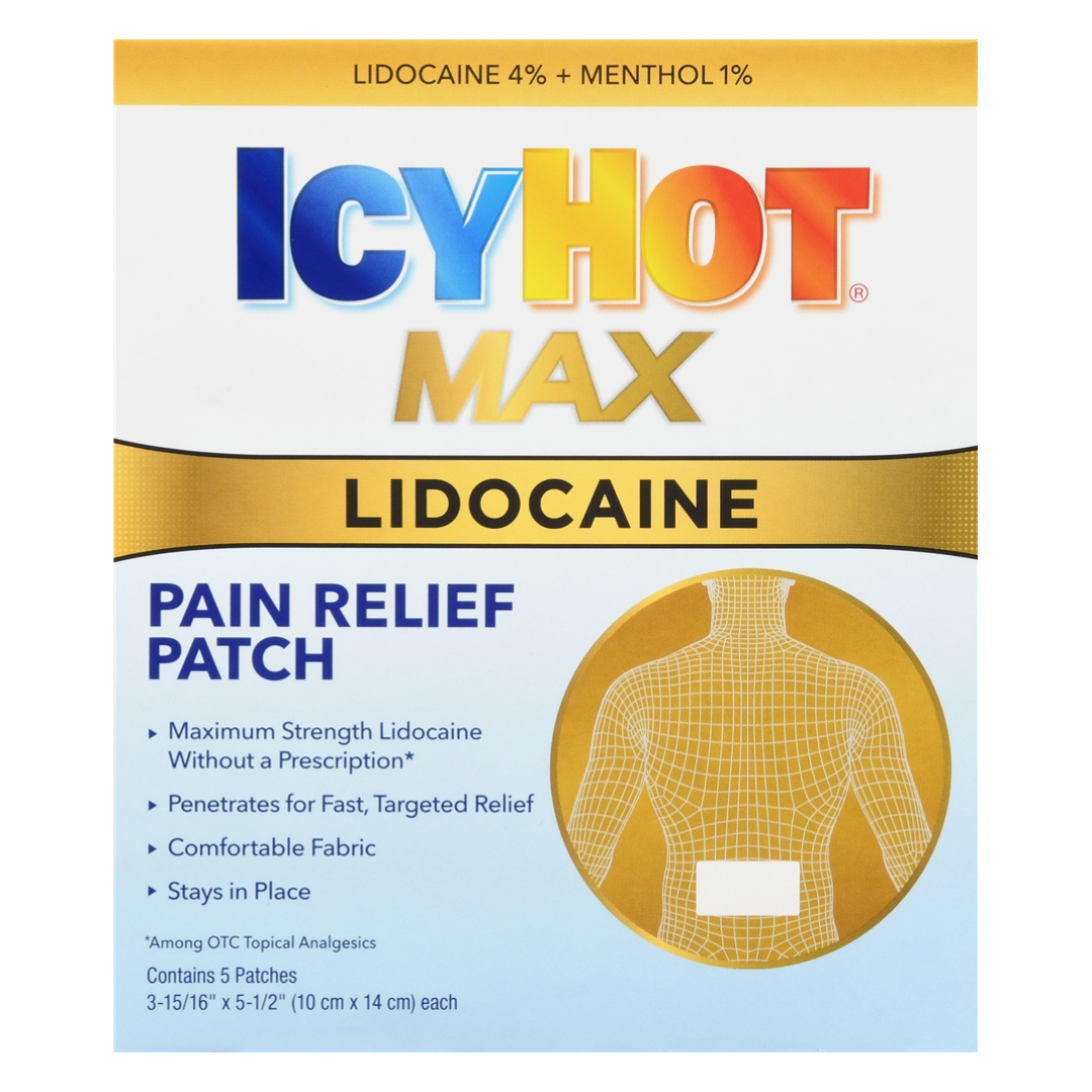 Icy Hot Max Lidocaine Pain Relief Patch (5 Patches) DestGlow