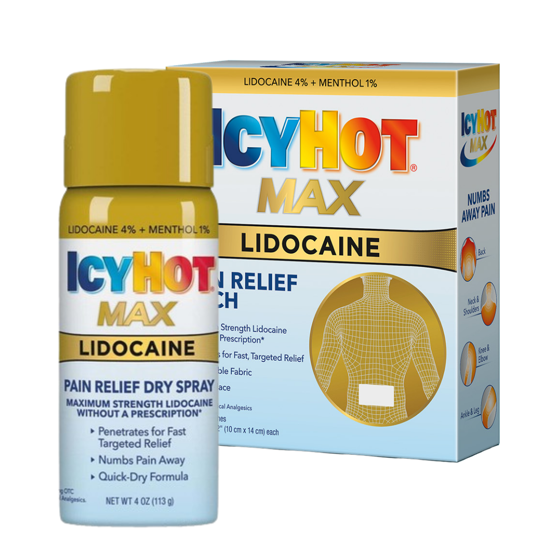 Icy Hot Max Lidocaine Pain Relief Dry Spray (4oz) DestGlow