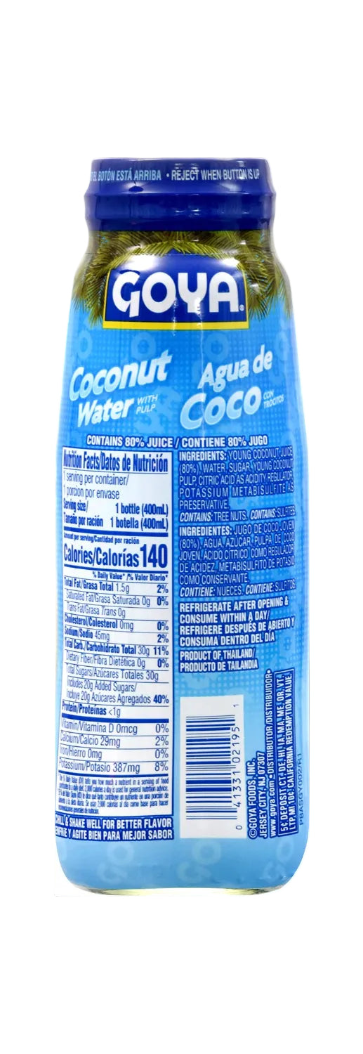 Agua de Coco GOYA con Trocitos de Pulpa| 13.5 fl oz DestGlow