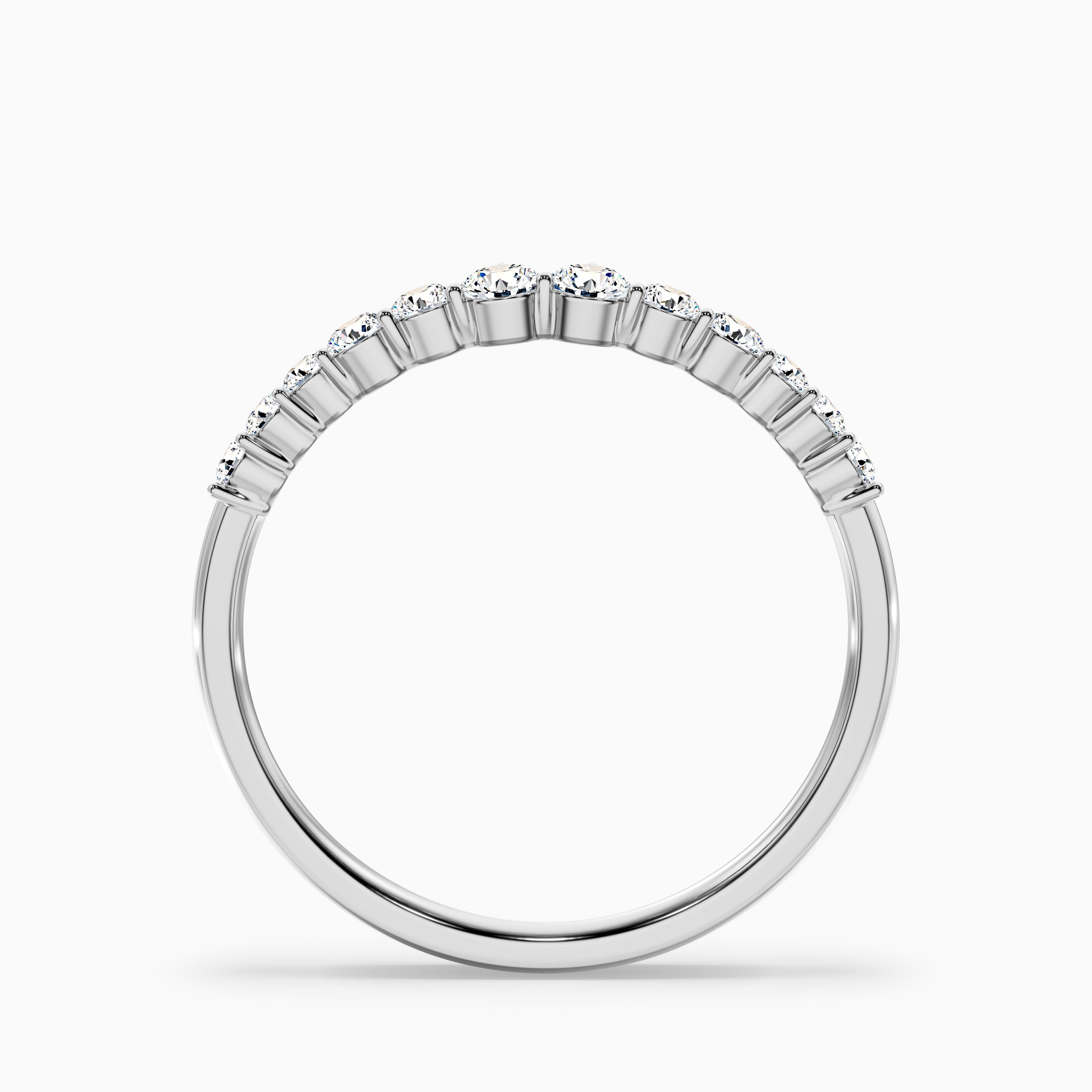 Ovidia Round Cut Half Eternity Lab Grown Diamond Stacking Wedding Band