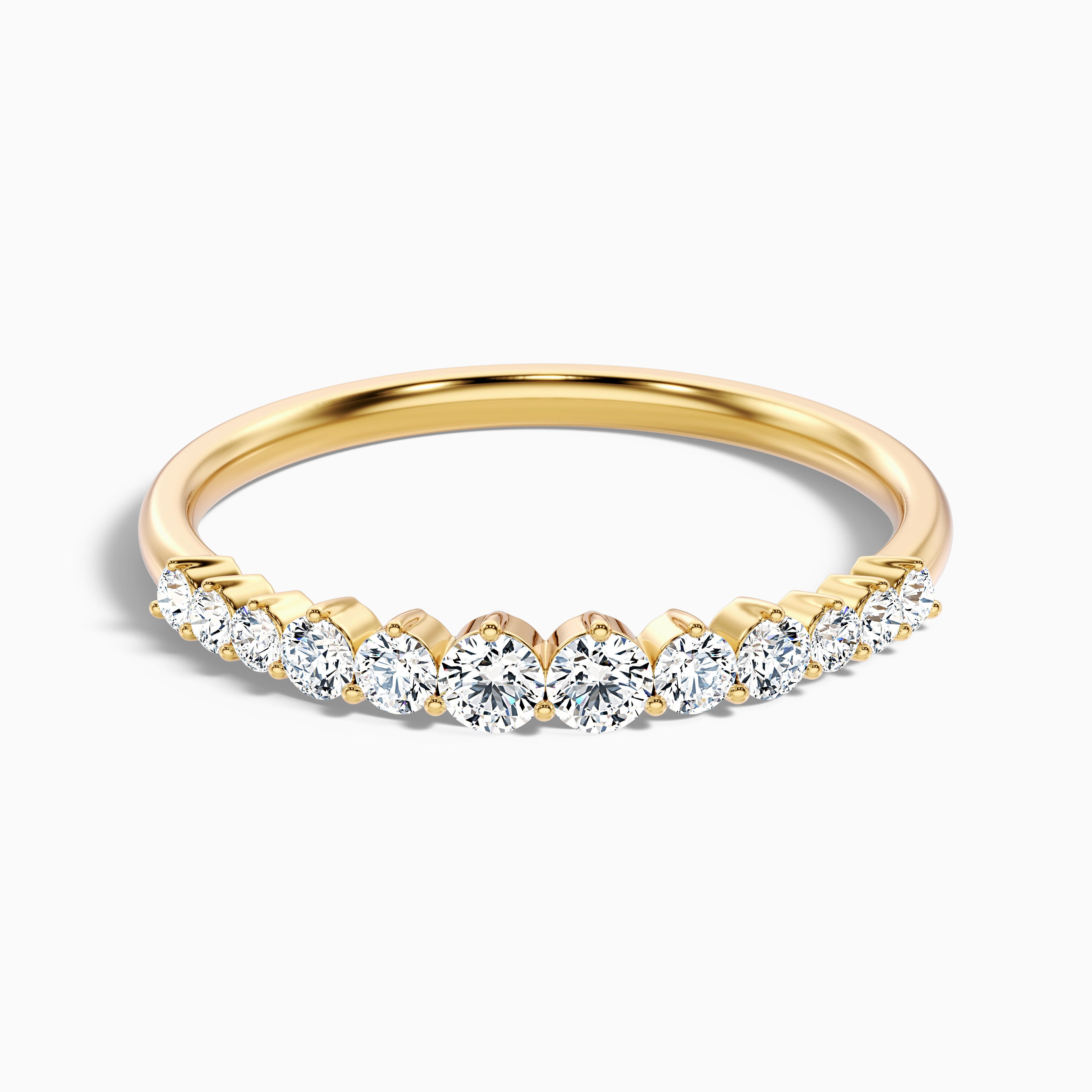 Ovidia Round Cut Half Eternity Lab Grown Diamond Stacking Wedding Band
