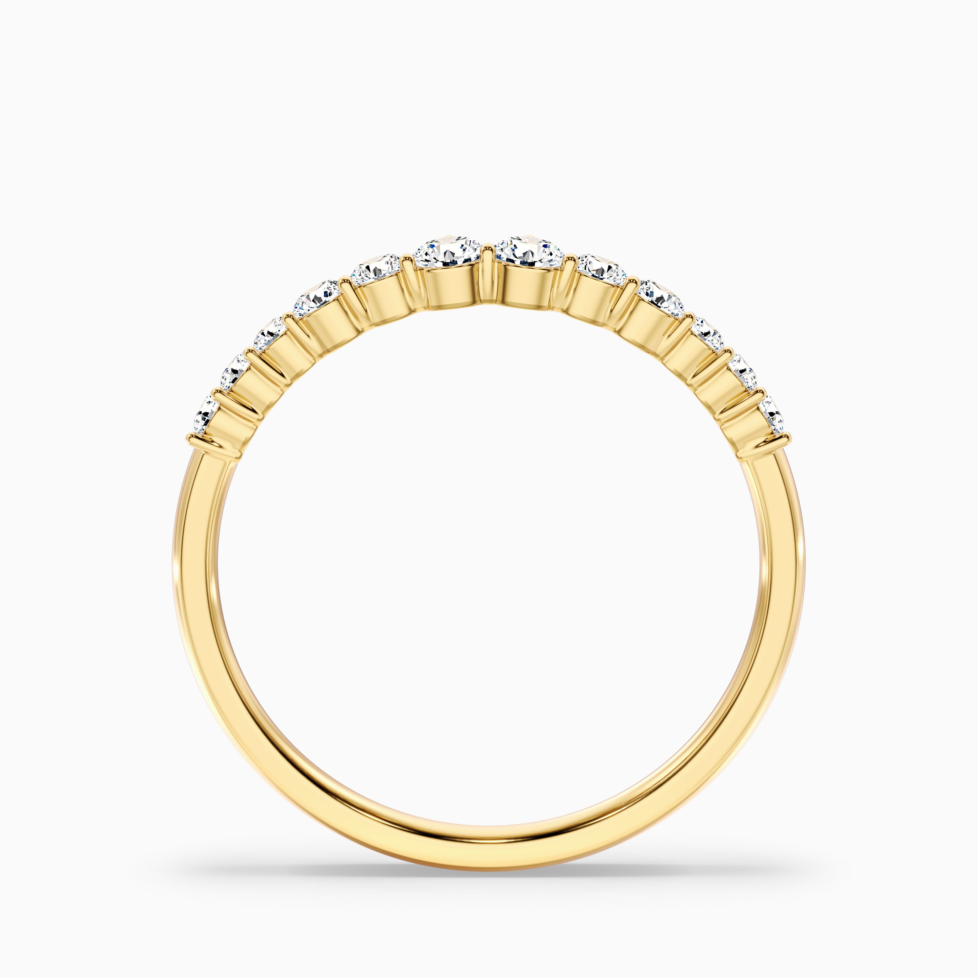 Ovidia Round Cut Half Eternity Lab Grown Diamond Stacking Wedding Band