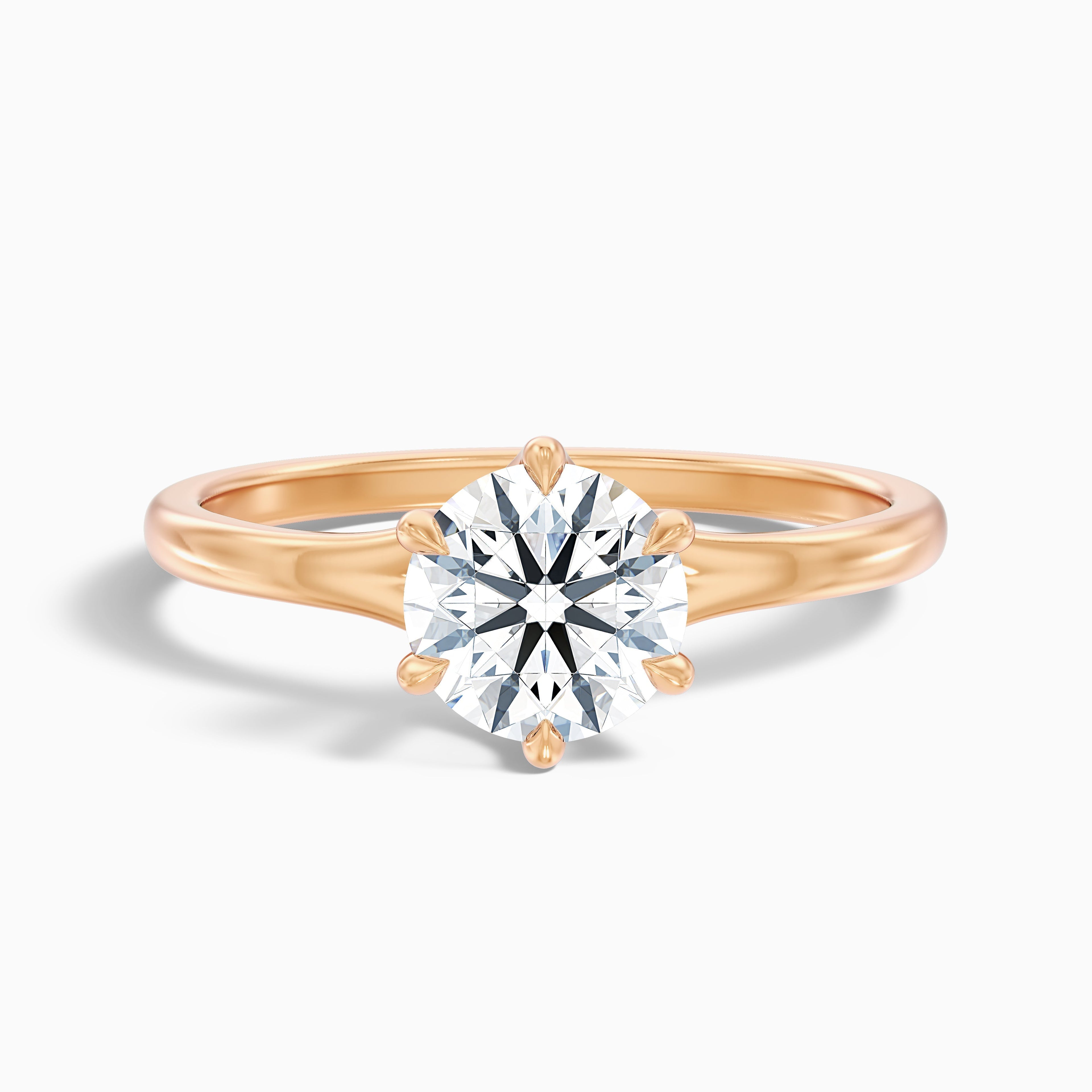 June 5 Carat Round Solitaire Moissanite Diamond Ring in 10k Yellow Gold DestGlow