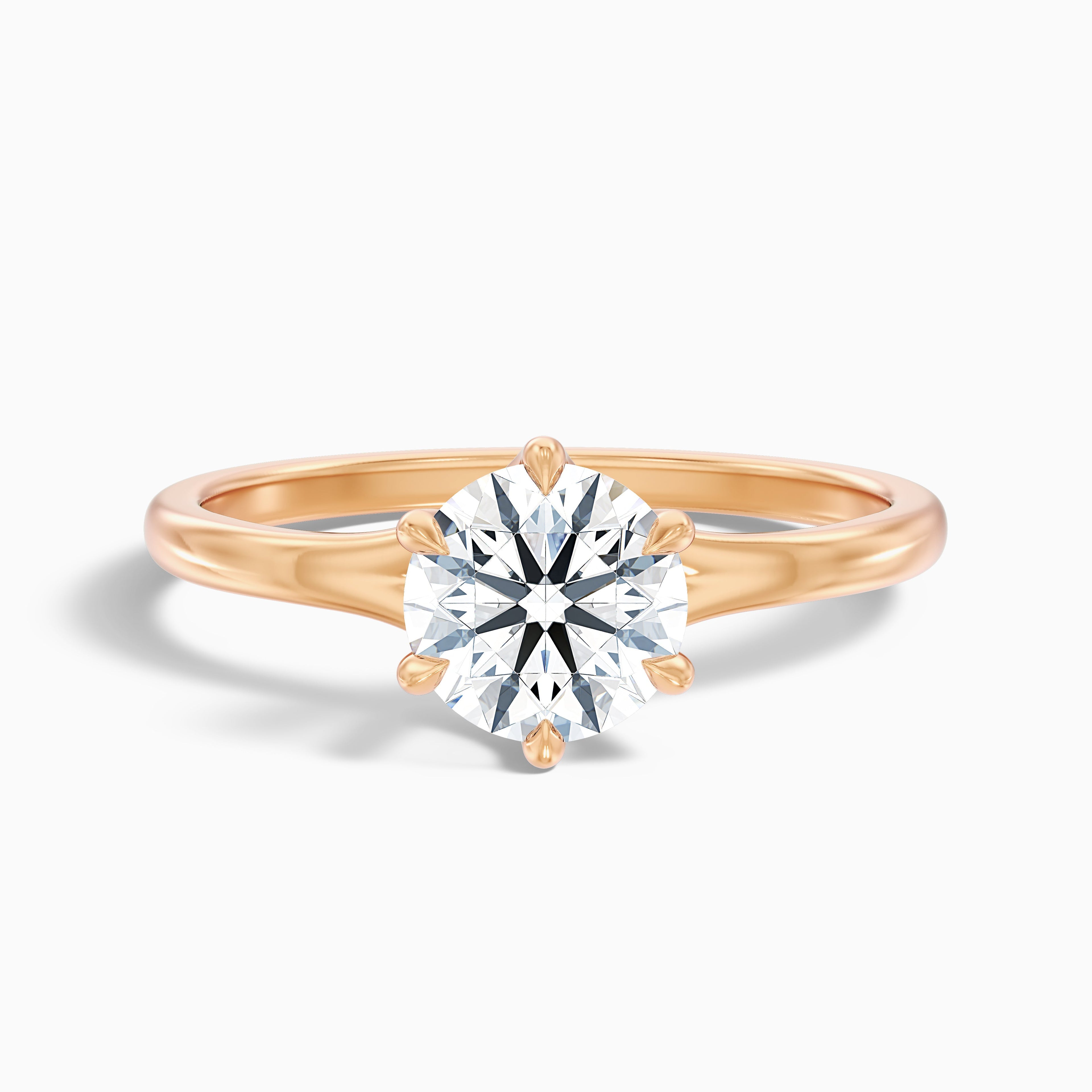 Gina 2 Carat Round Solitaire Lab Grown Engagement Ring in 18k Yellow Gold