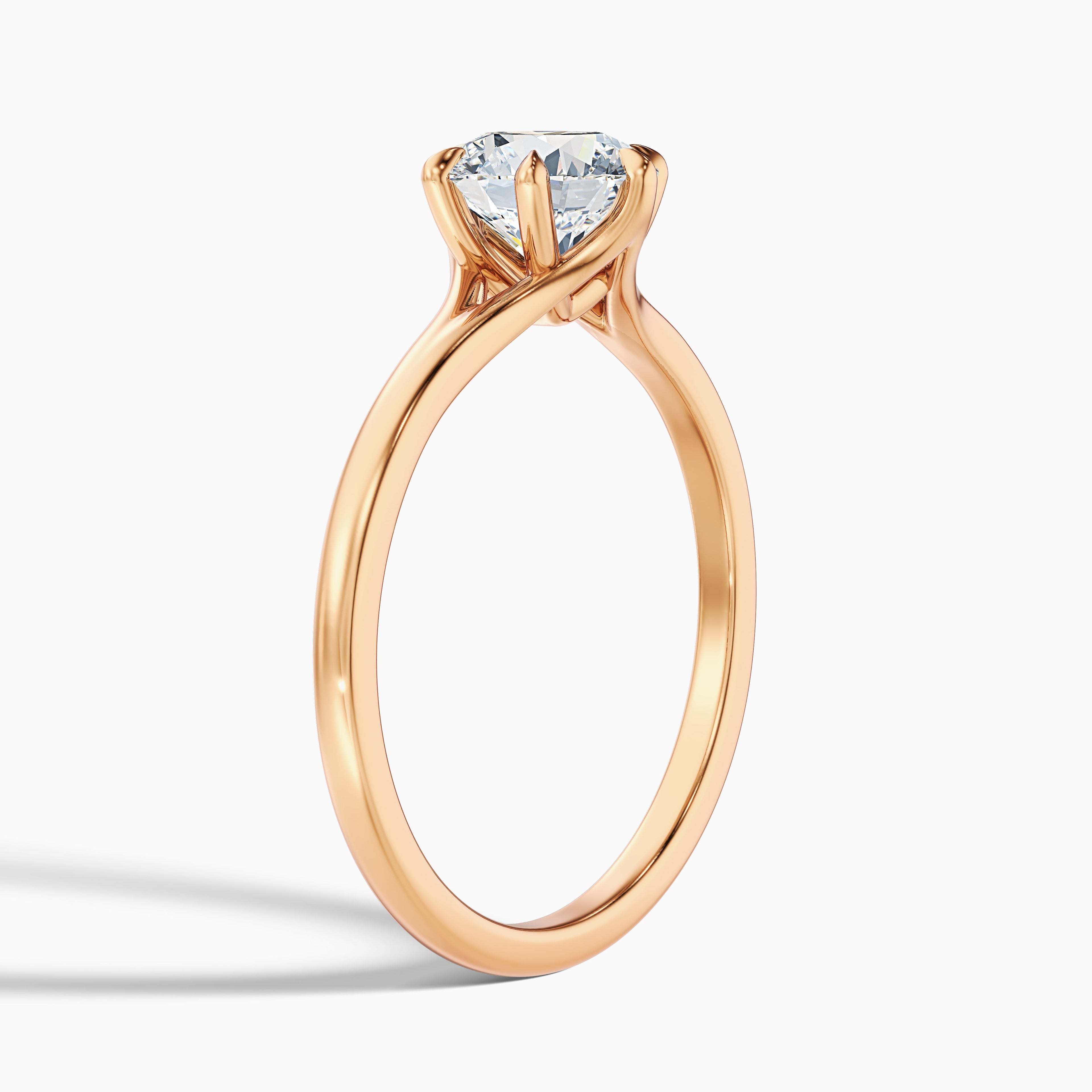 Gina 5 Carat Round Solitaire Lab Grown Engagement Ring in 14k Yellow Gold