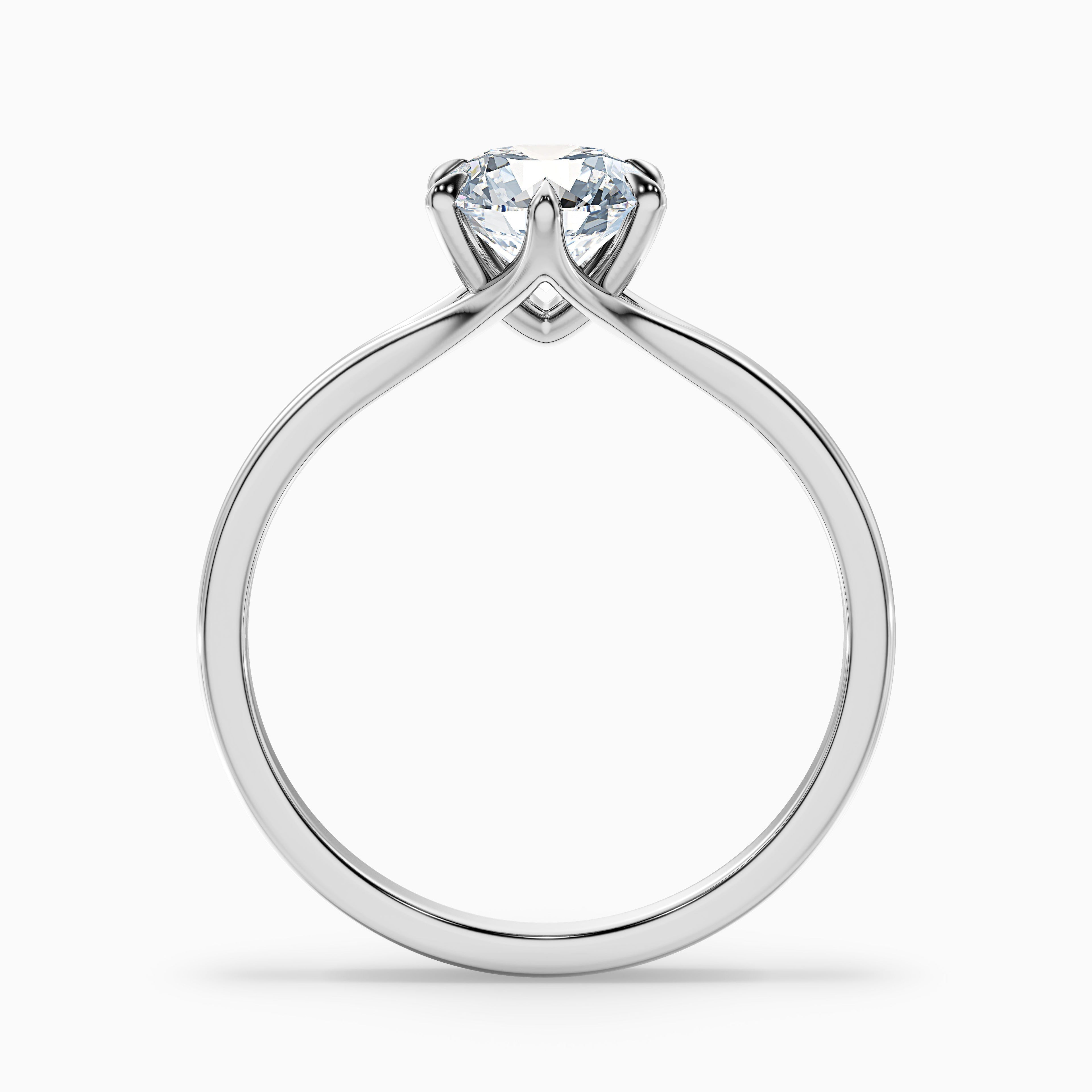 Vani 8 Carat Round Solitaire Moissanite Diamond Ring in 925 Sterling Silver