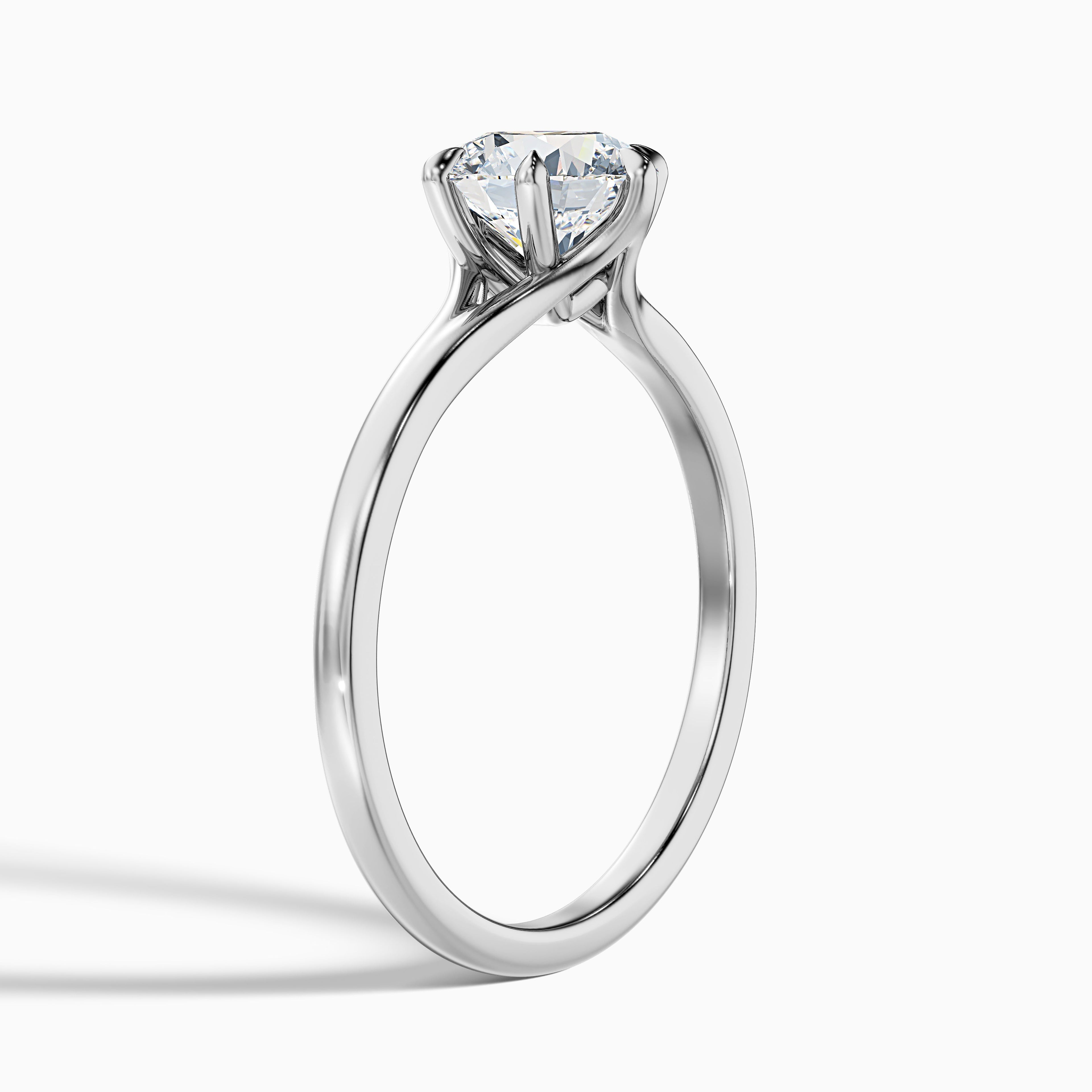Gina 1 Carat Round Solitaire Lab Grown Engagement Ring in 10k Rose Gold
