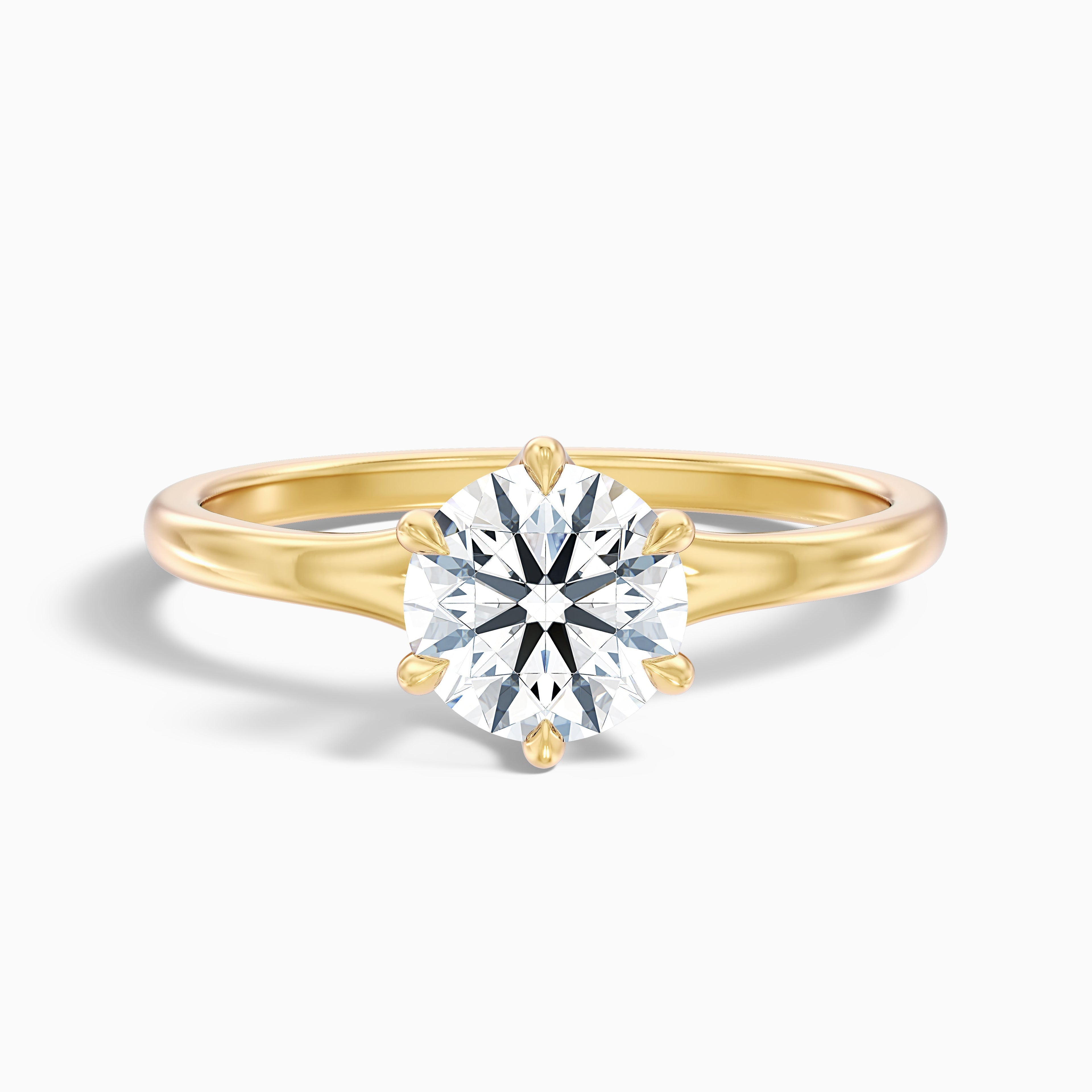 June 3 Carat Round Solitaire Moissanite Diamond Ring in 14k White Gold