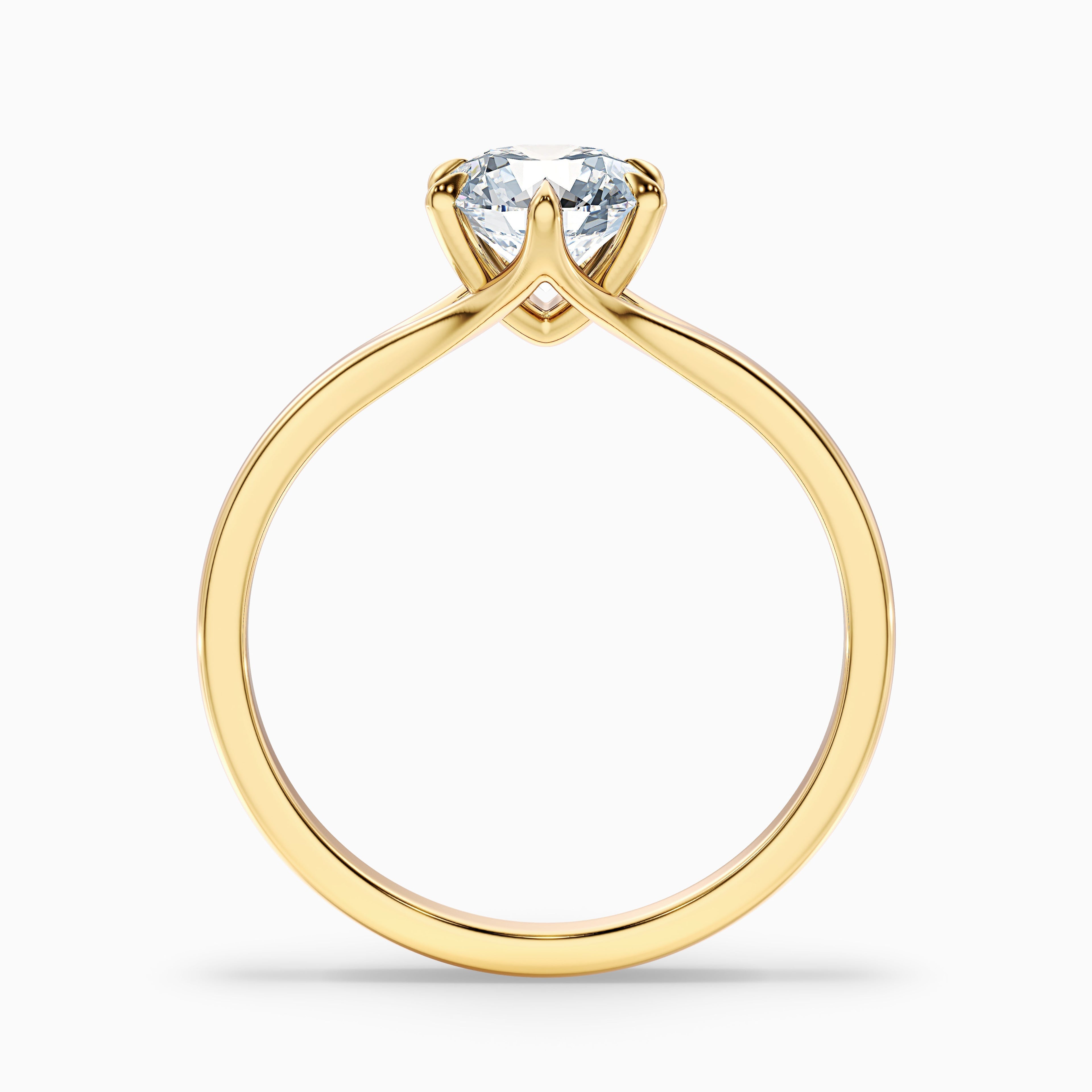 June 5.5 Carat Round Solitaire Moissanite Diamond Ring in 10k White Gold DestGlow