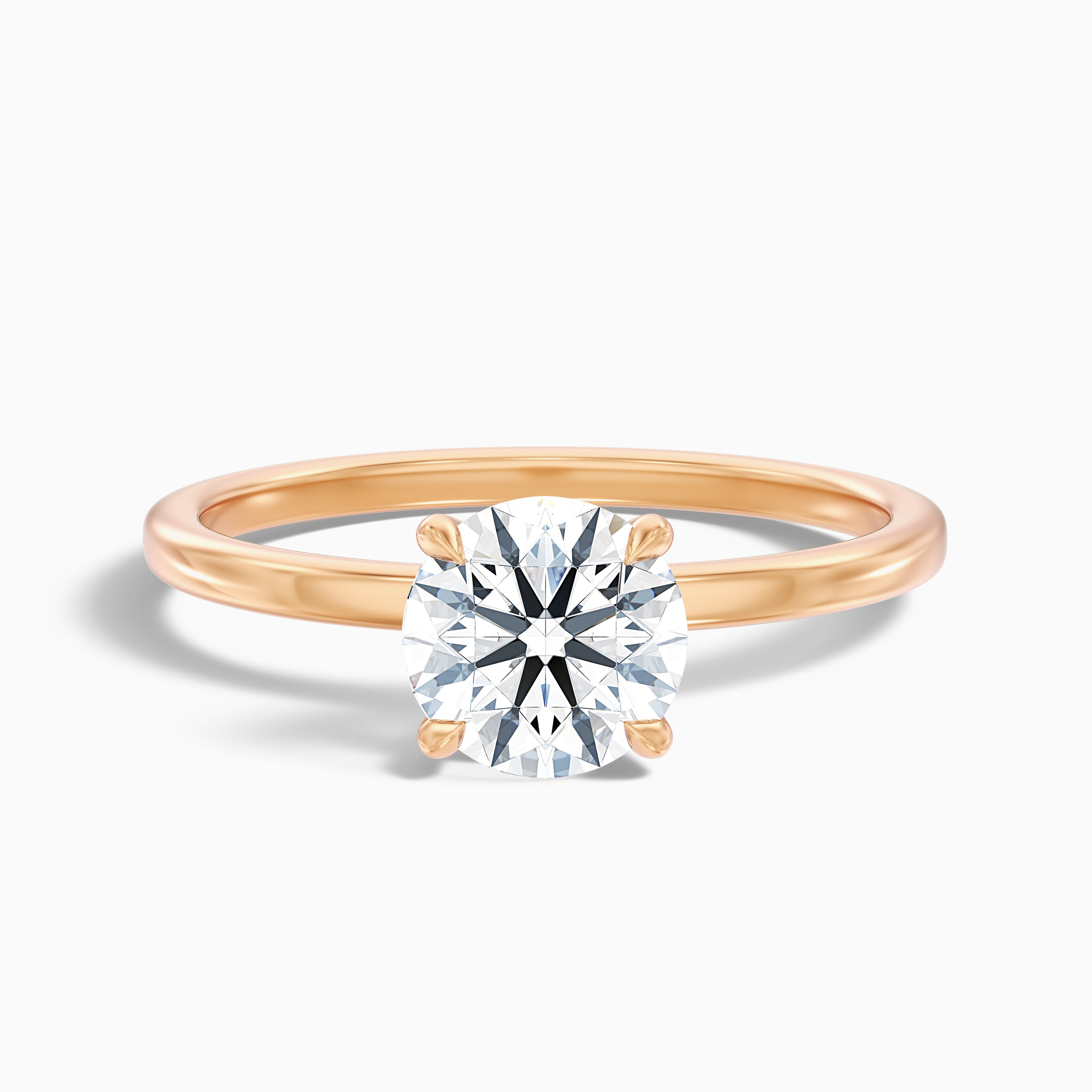 Jany 4 Carat Round Cut Solitaire Moissanite Diamond Ring in 10k Rose Gold