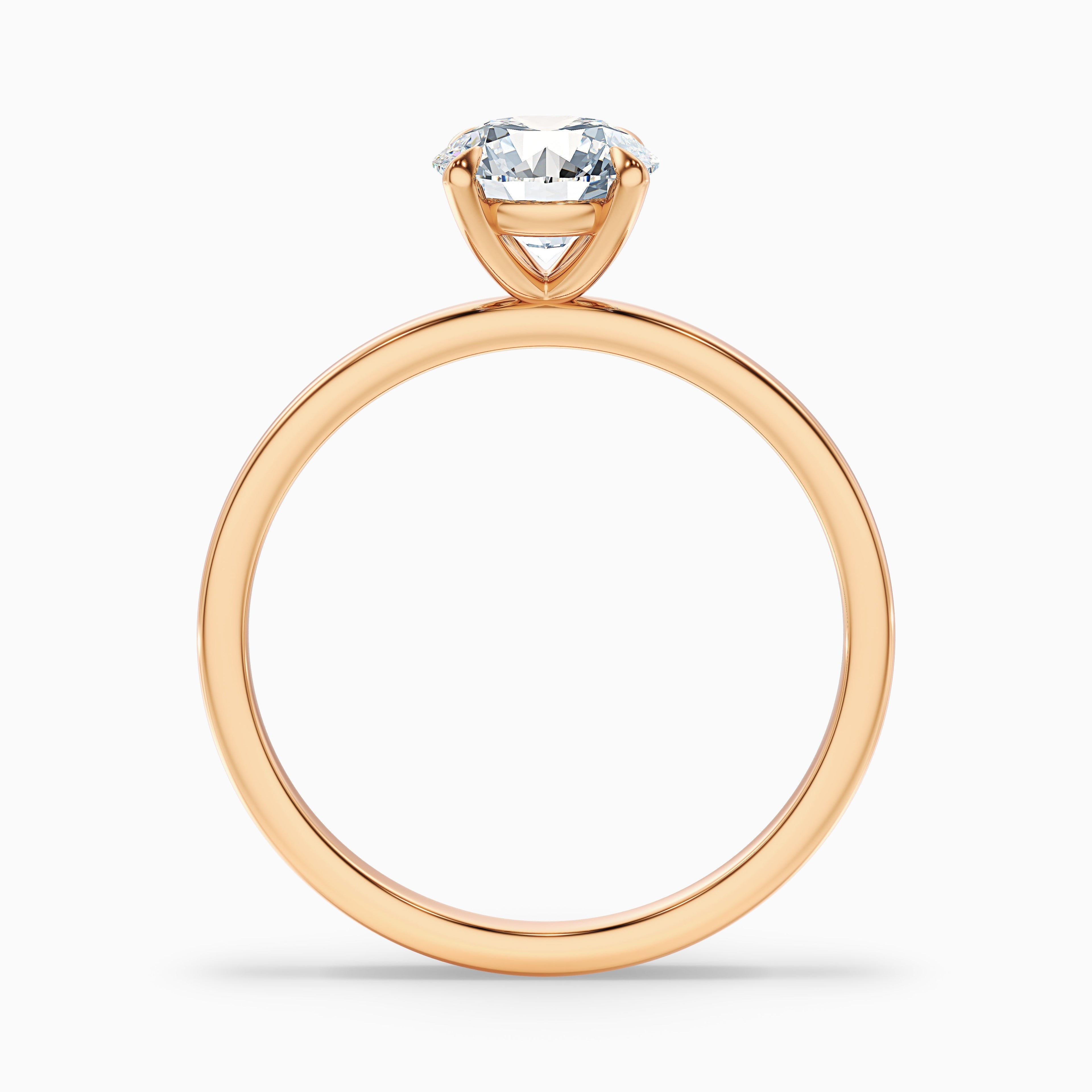 Grace 1.5 Carat Round Cut Solitaire Lab Grown Engagement Ring in 10k Rose Gold