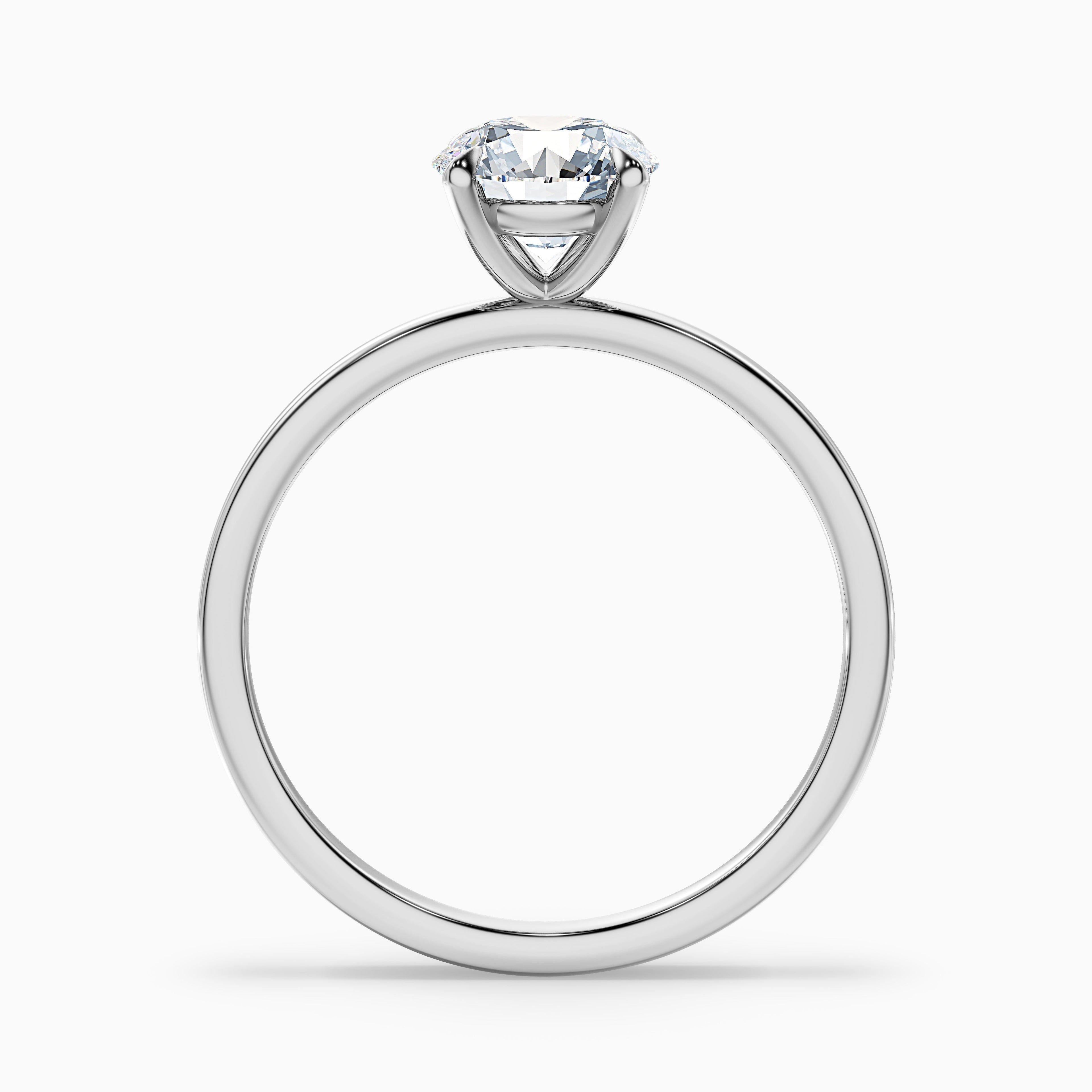 Jany 5.5 Carat Round Cut Solitaire Moissanite Diamond Ring in 18k Yellow Gold DestGlow