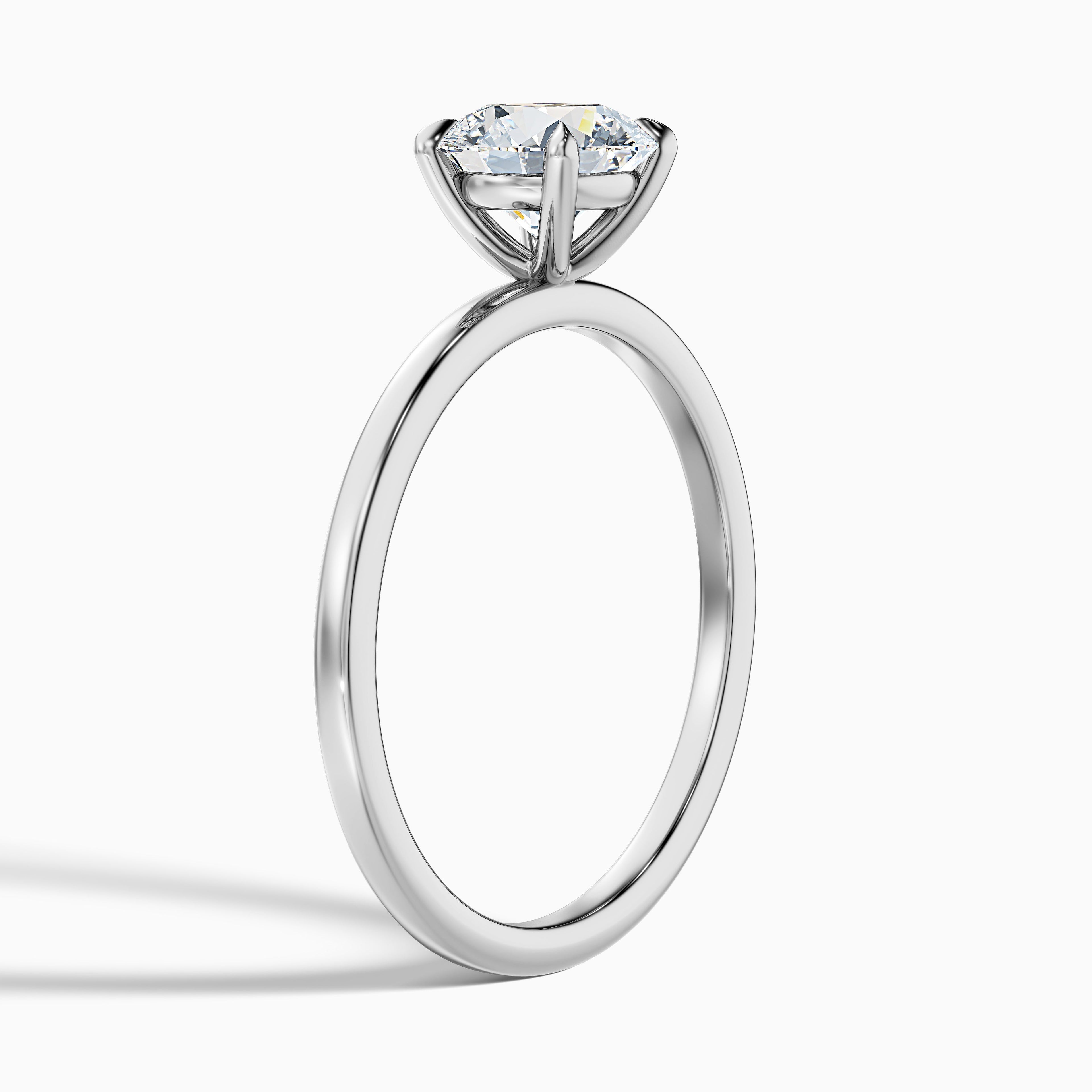 Jany 5 Carat Round Cut Solitaire Moissanite Diamond Ring in 10k White Gold DestGlow