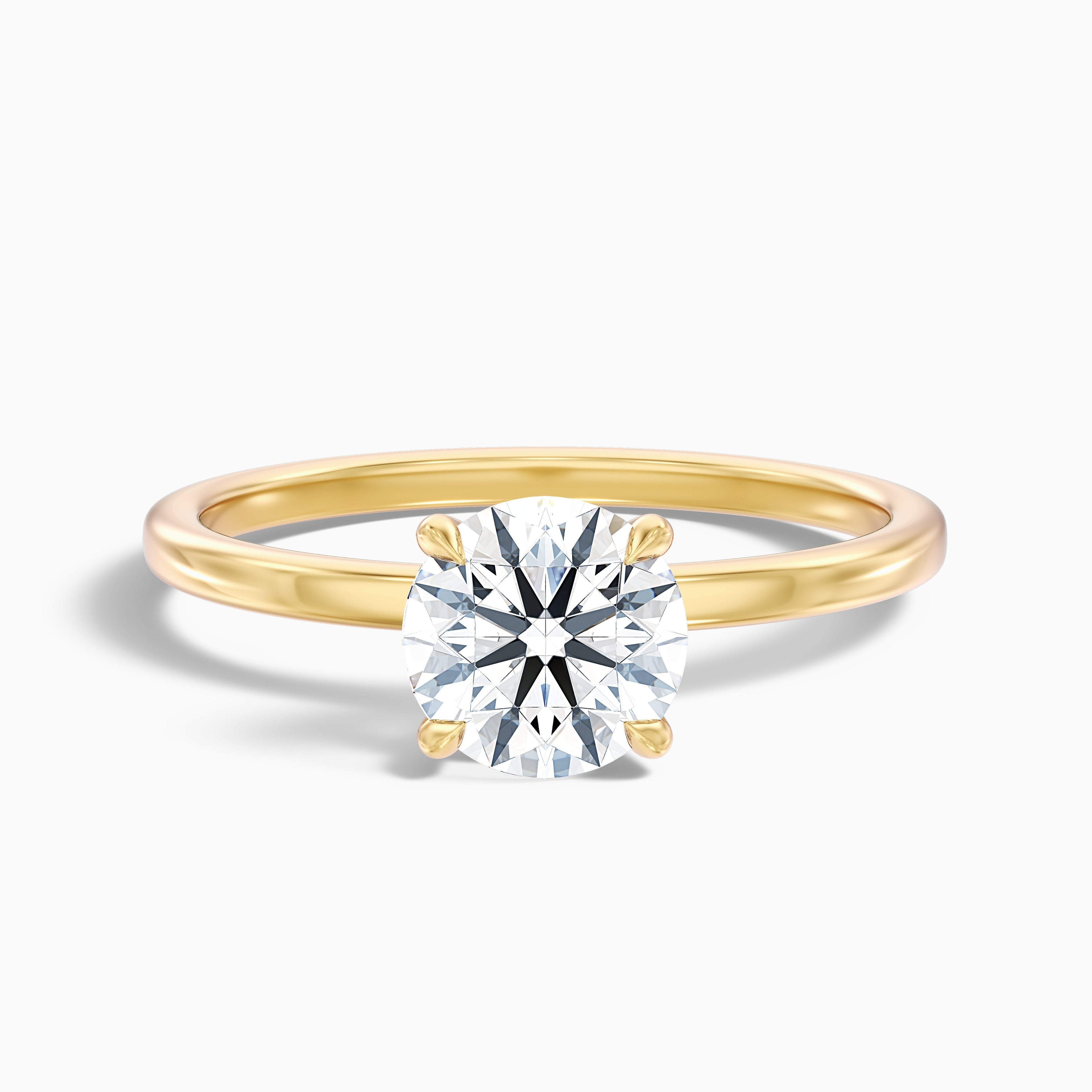 Jany 4.5 Carat Round Cut Solitaire Moissanite Diamond Ring in 18k Yellow Gold