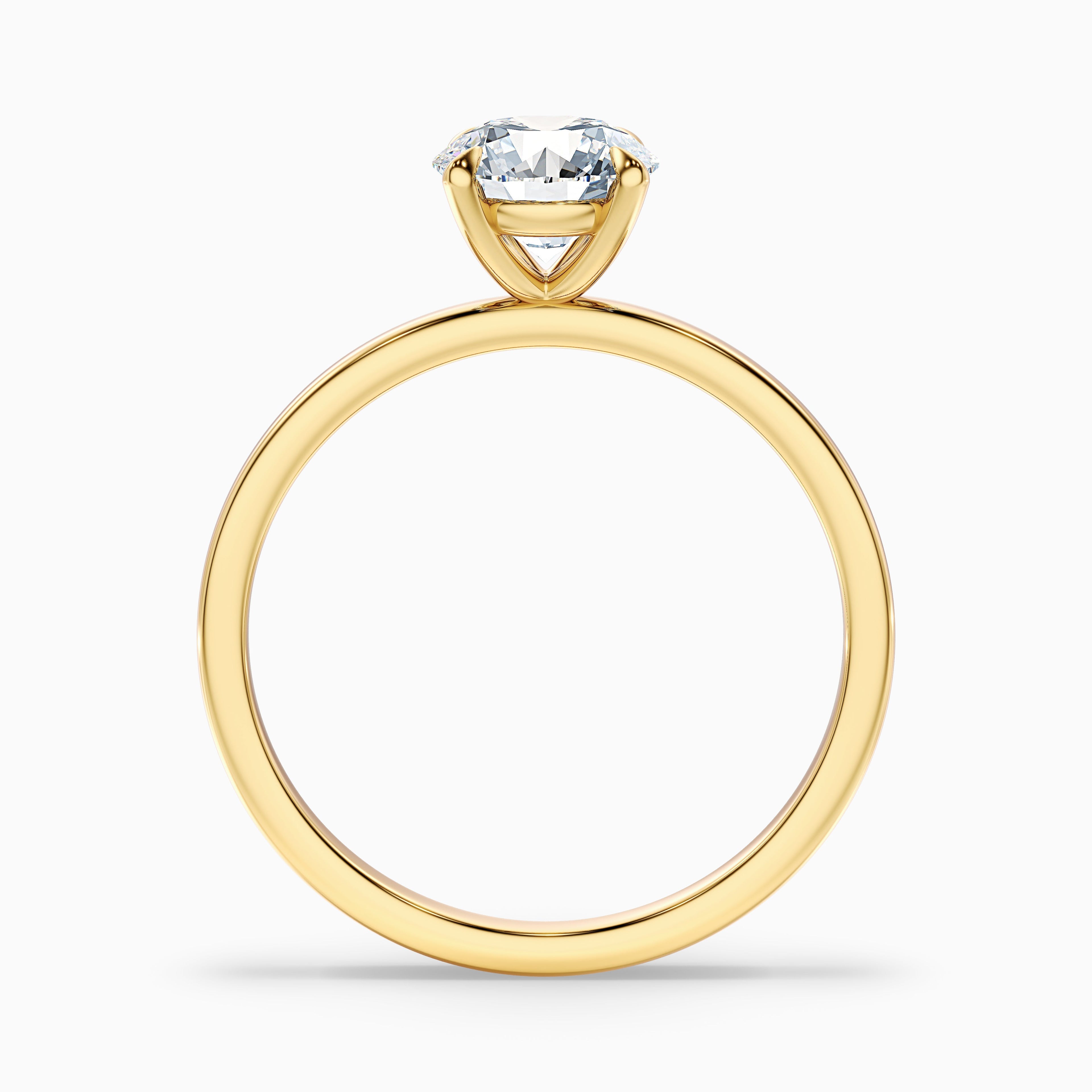 Grace 4 Carat Round Cut Solitaire Lab Grown Engagement Ring in 18k Rose Gold