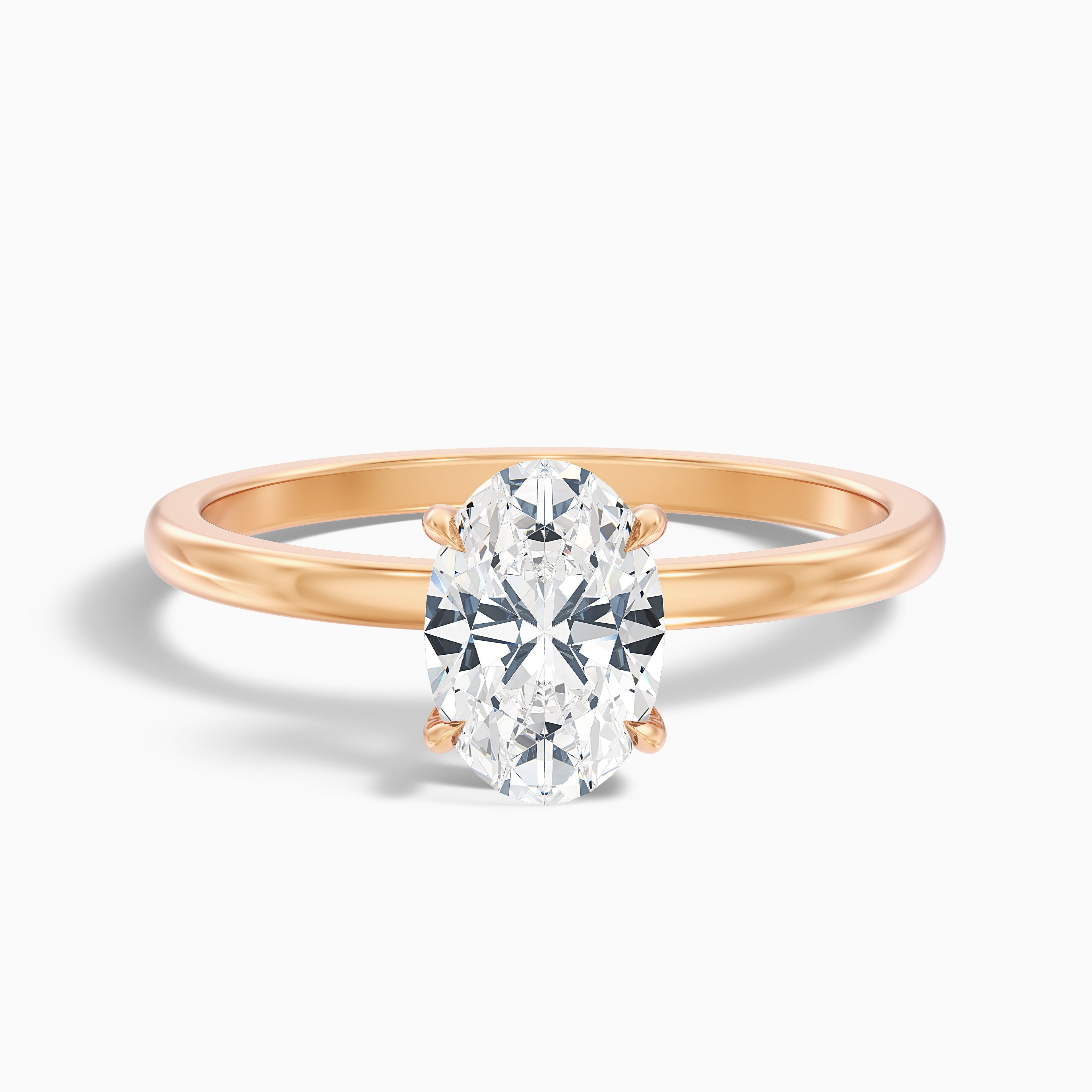 Jade 5 Carat Oval Cut Solitaire Moissanite Diamond Ring in Platinum