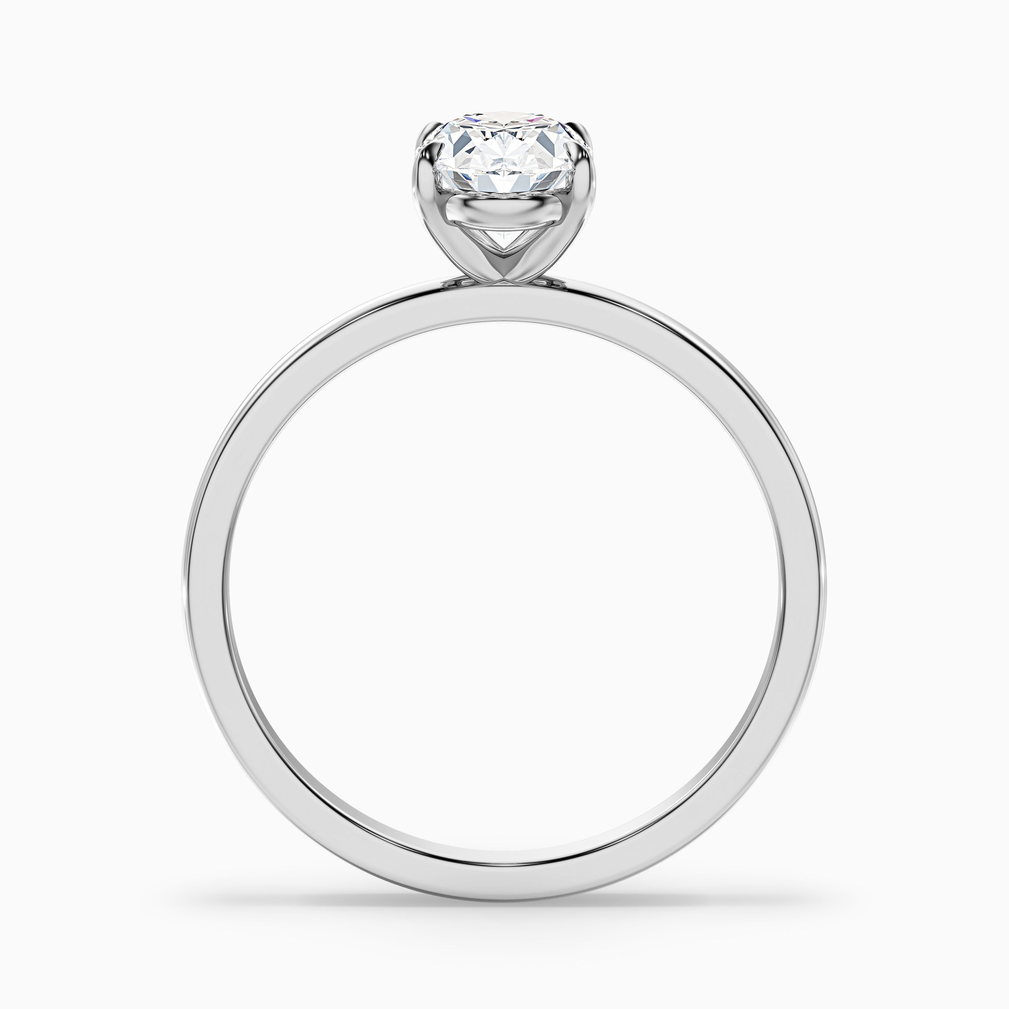 Jade 5 Carat Oval Cut Solitaire Moissanite Diamond Ring in 10k White Gold