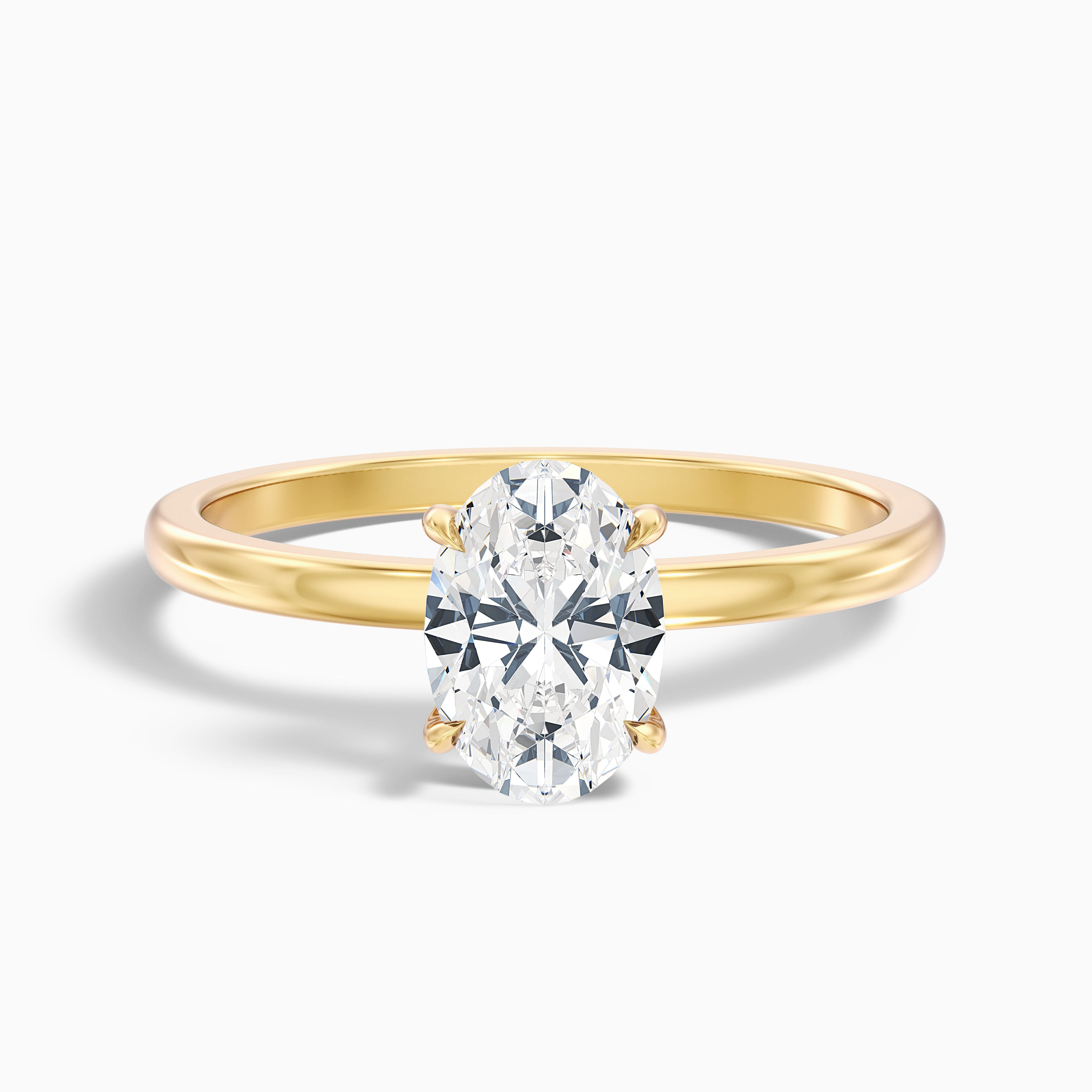 Jade 3 Carat Oval Cut Solitaire Moissanite Diamond Ring in 14k White Gold