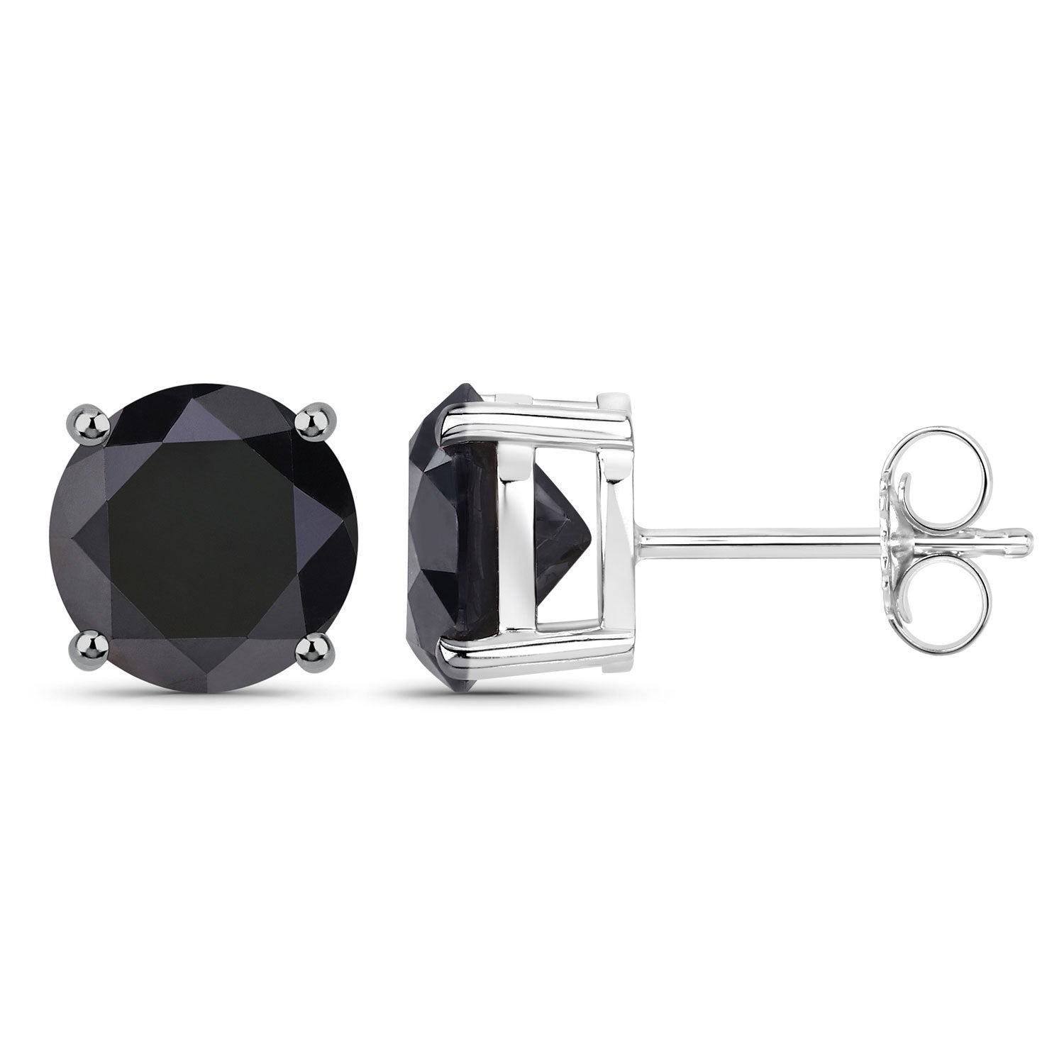 5.41 Carat Genuine Black Diamond 14K White Gold Earrings by Bids.com
