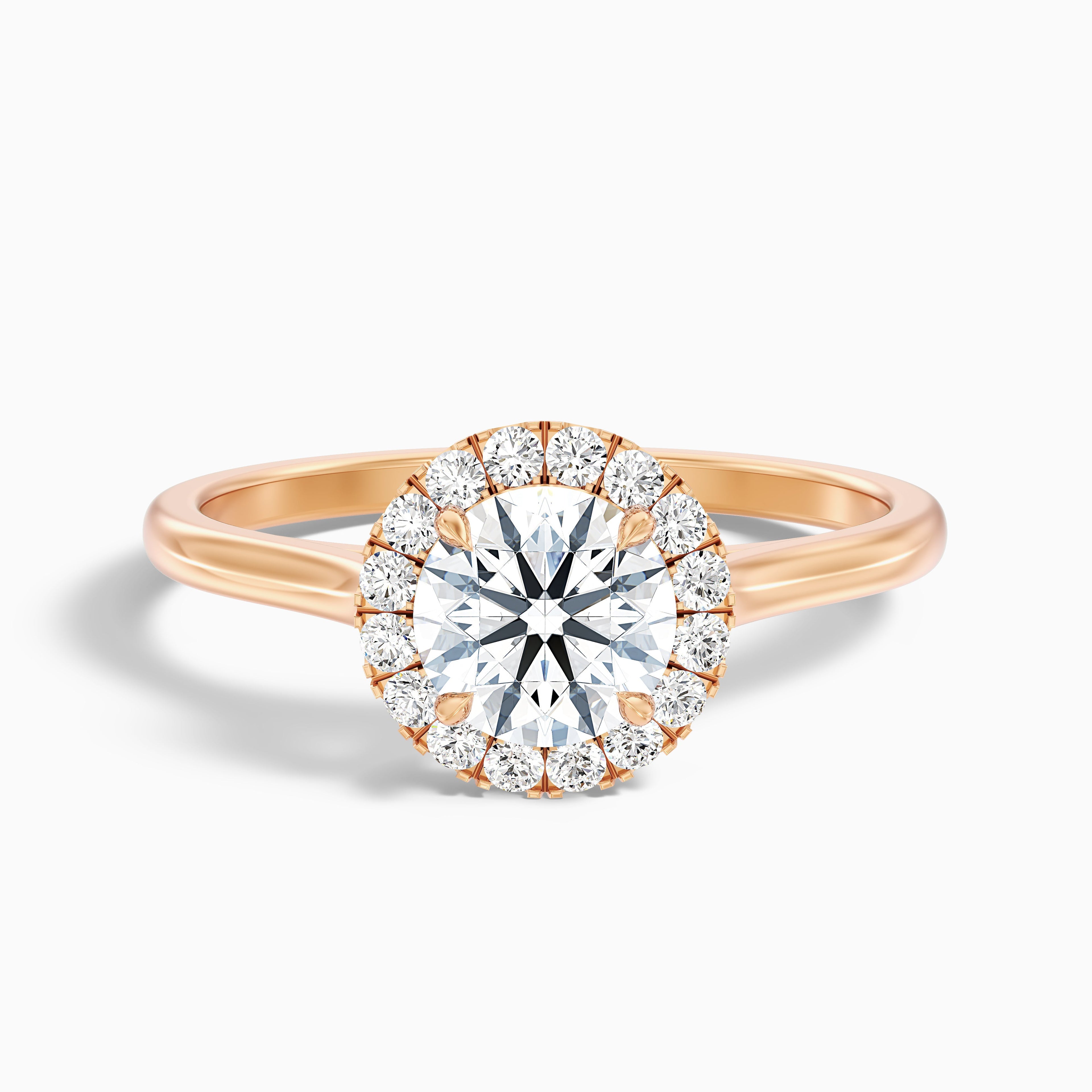 Iva 1.5 Carat Round Halo Moissanite Diamond Ring in 14k White Gold DestGlow