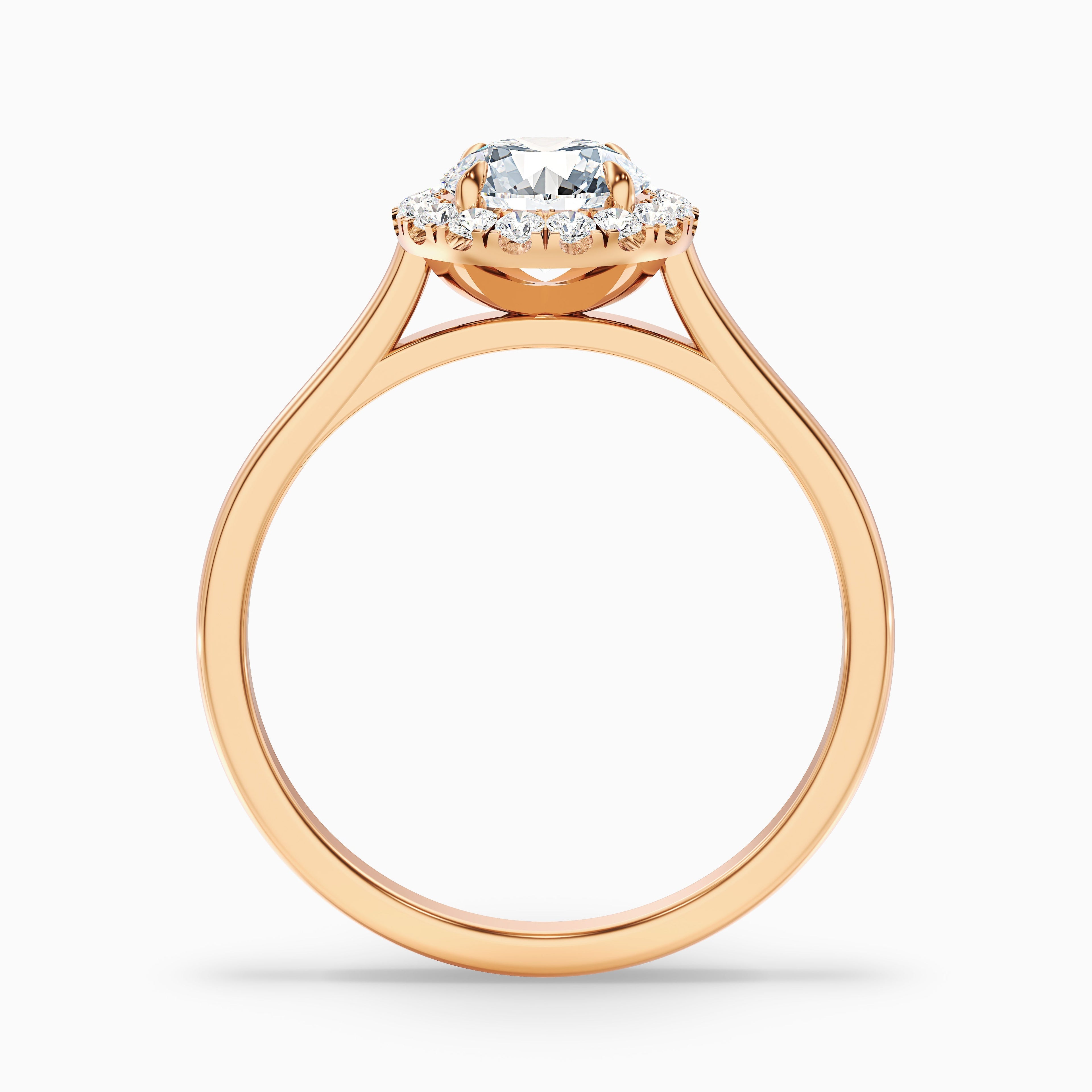 Helyn 4.5 Carat Round Halo Lab Grown Engagement Ring in 10k White Gold