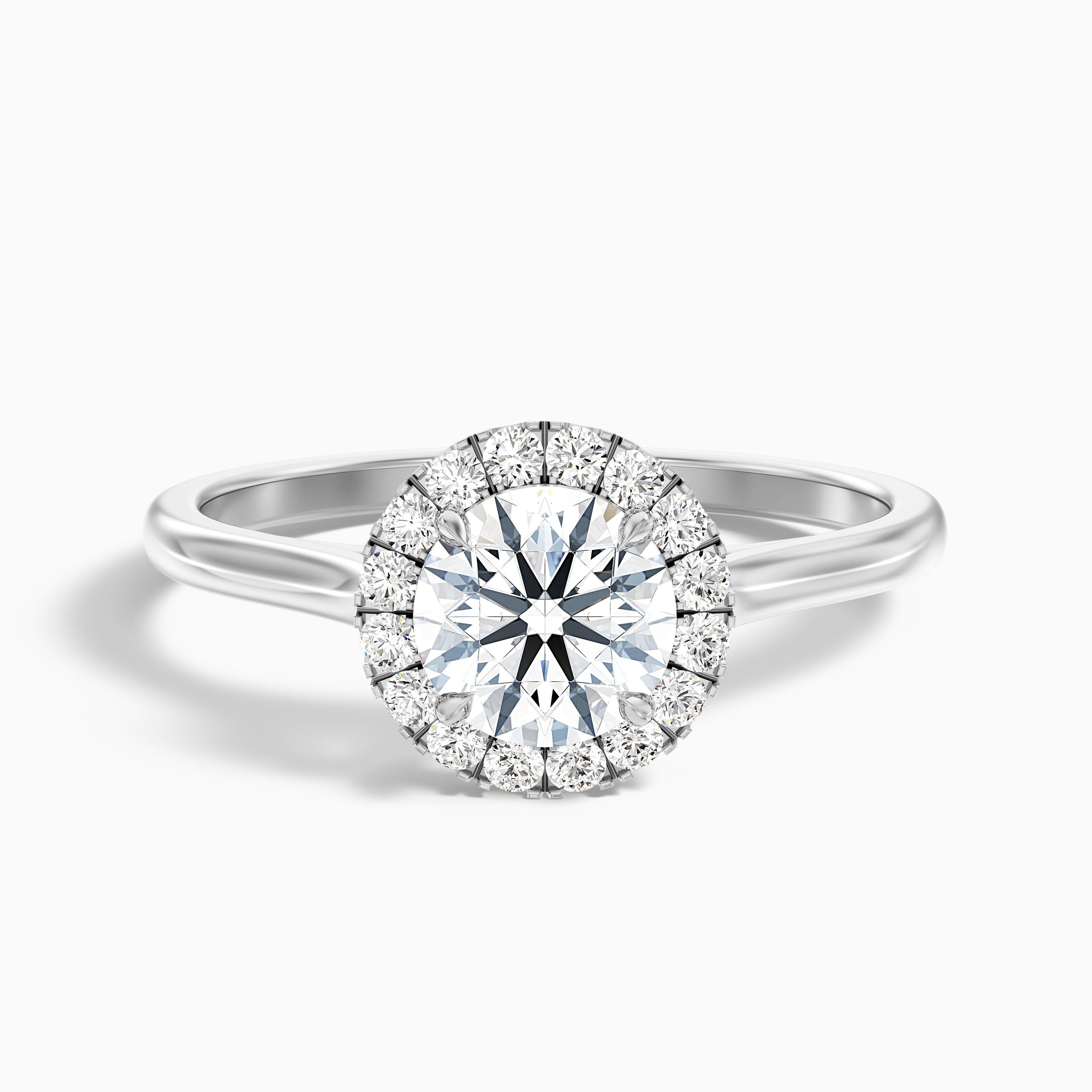 Iva 3.5 Carat Round Halo Moissanite Diamond Ring in 10k Rose Gold DestGlow