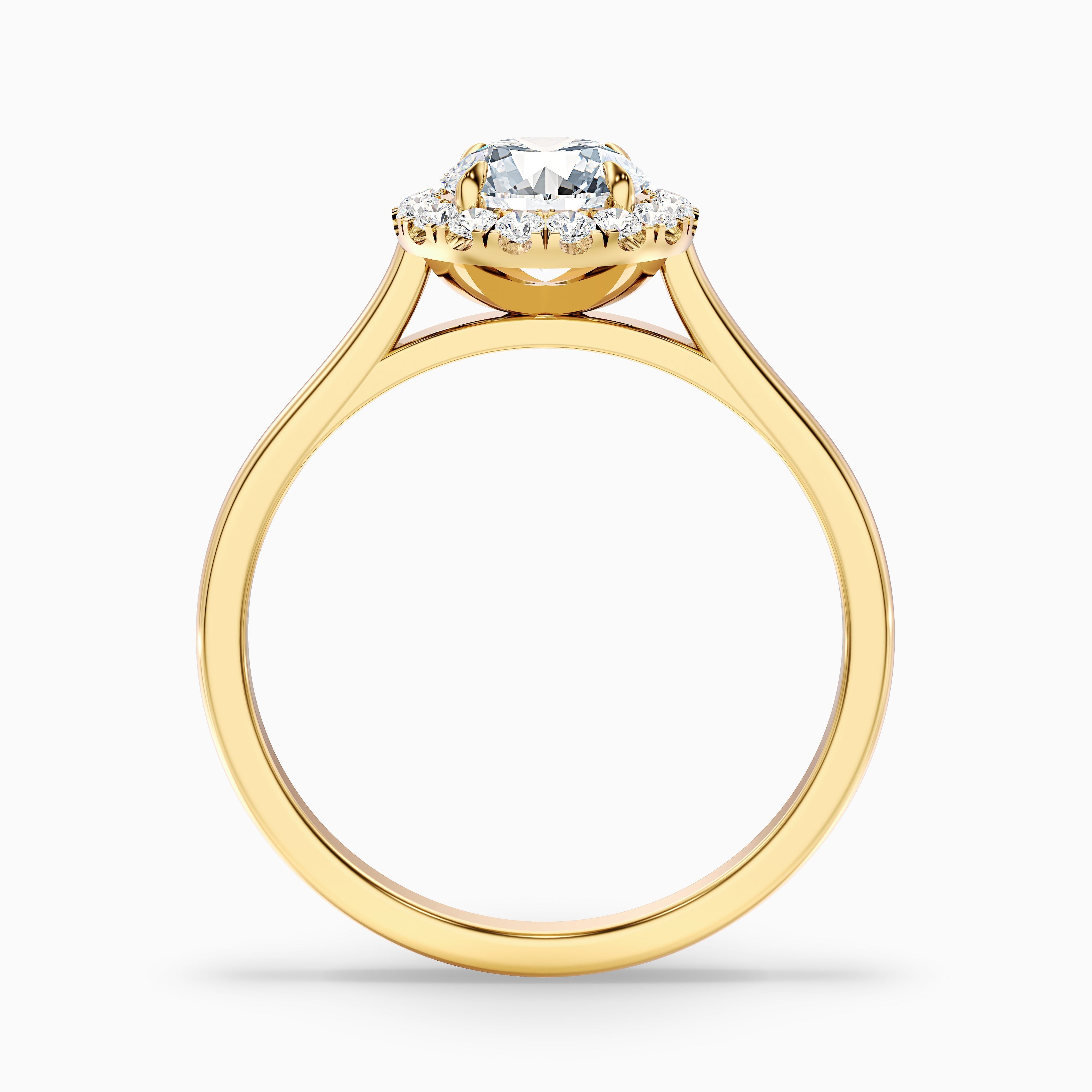 Helyn 4.5 Carat Round Halo Lab Grown Engagement Ring in 14k White Gold