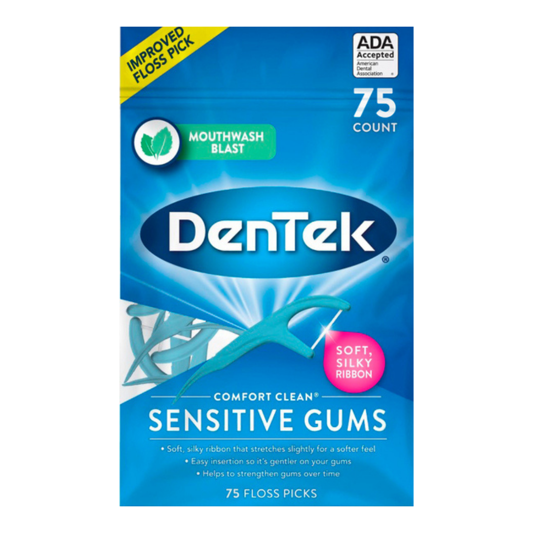 DenTek Comfort Clean Sensitive Gums Floss Picks (75ct) by Farmacias Savia