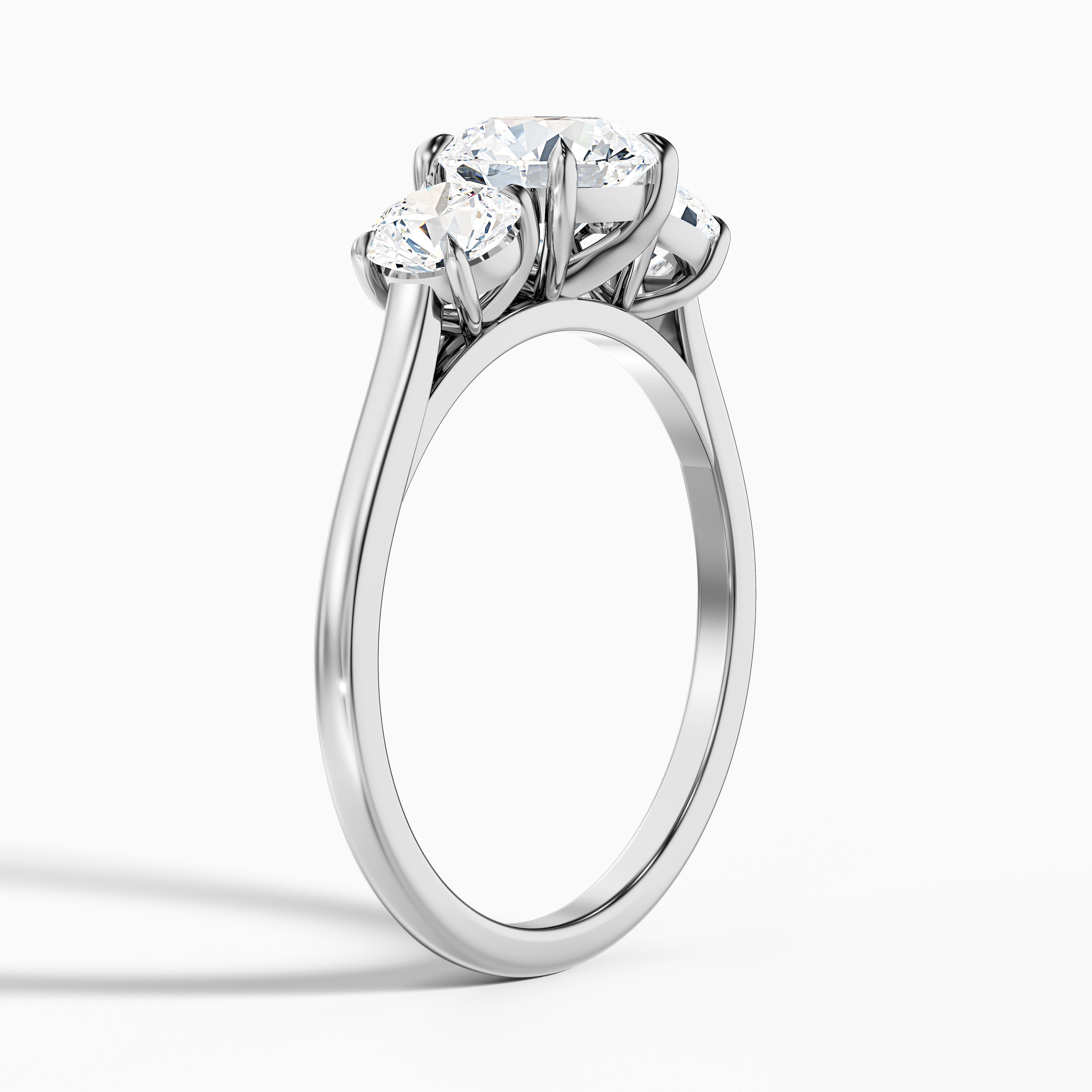 Hana 5.5 Carat Round Three Stone Moissanite Diamond Ring in 10k Rose Gold