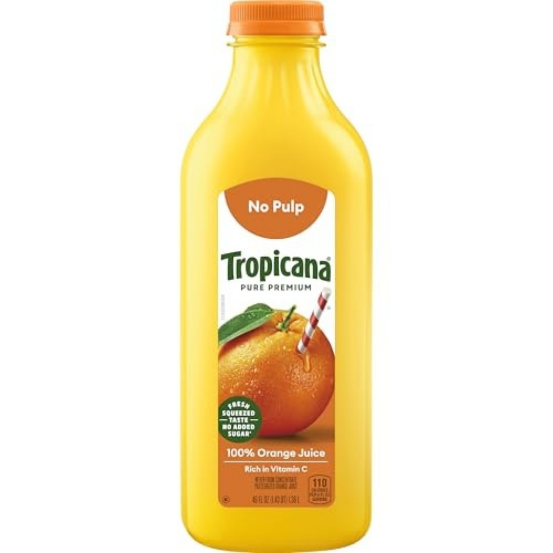 Tropicana Pure Premium 100% Orange Juice No Pulp (46oz) DestGlow