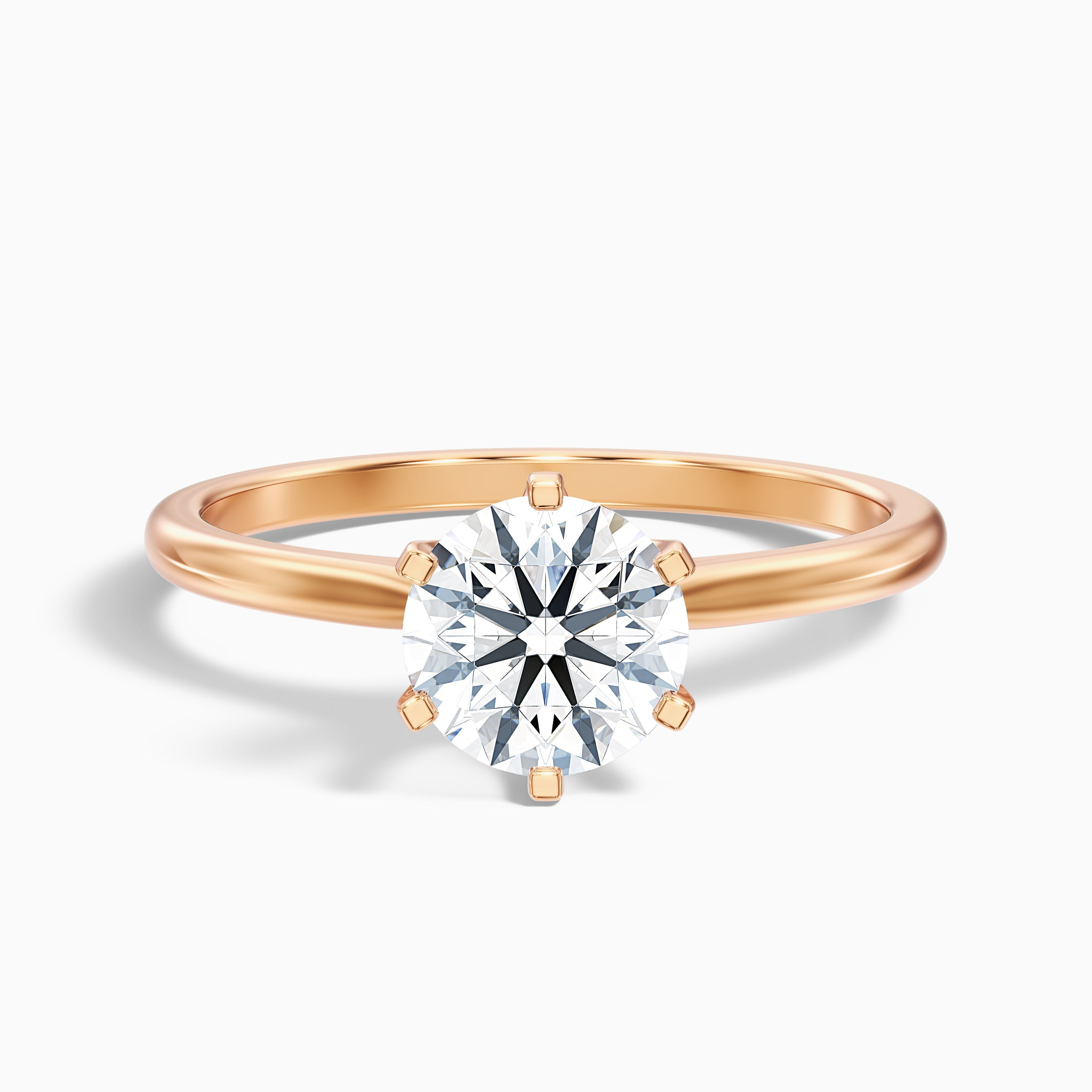 Flora 3 Carat Round Solitaire Moissanite Diamond Ring in 14k White Gold