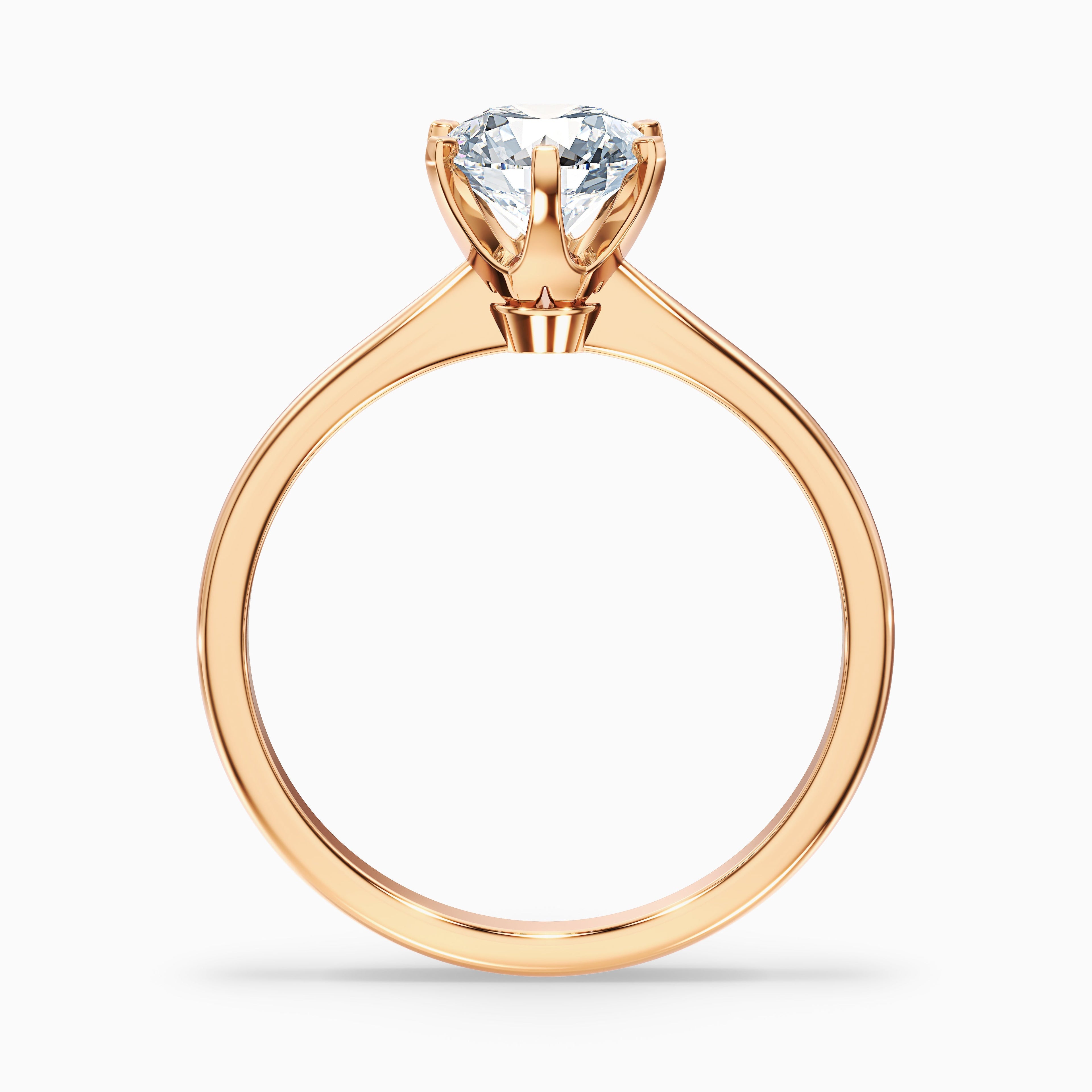 Emma 1.5 Carat Round Solitaire Lab Grown Engagement Ring in 18k Rose Gold