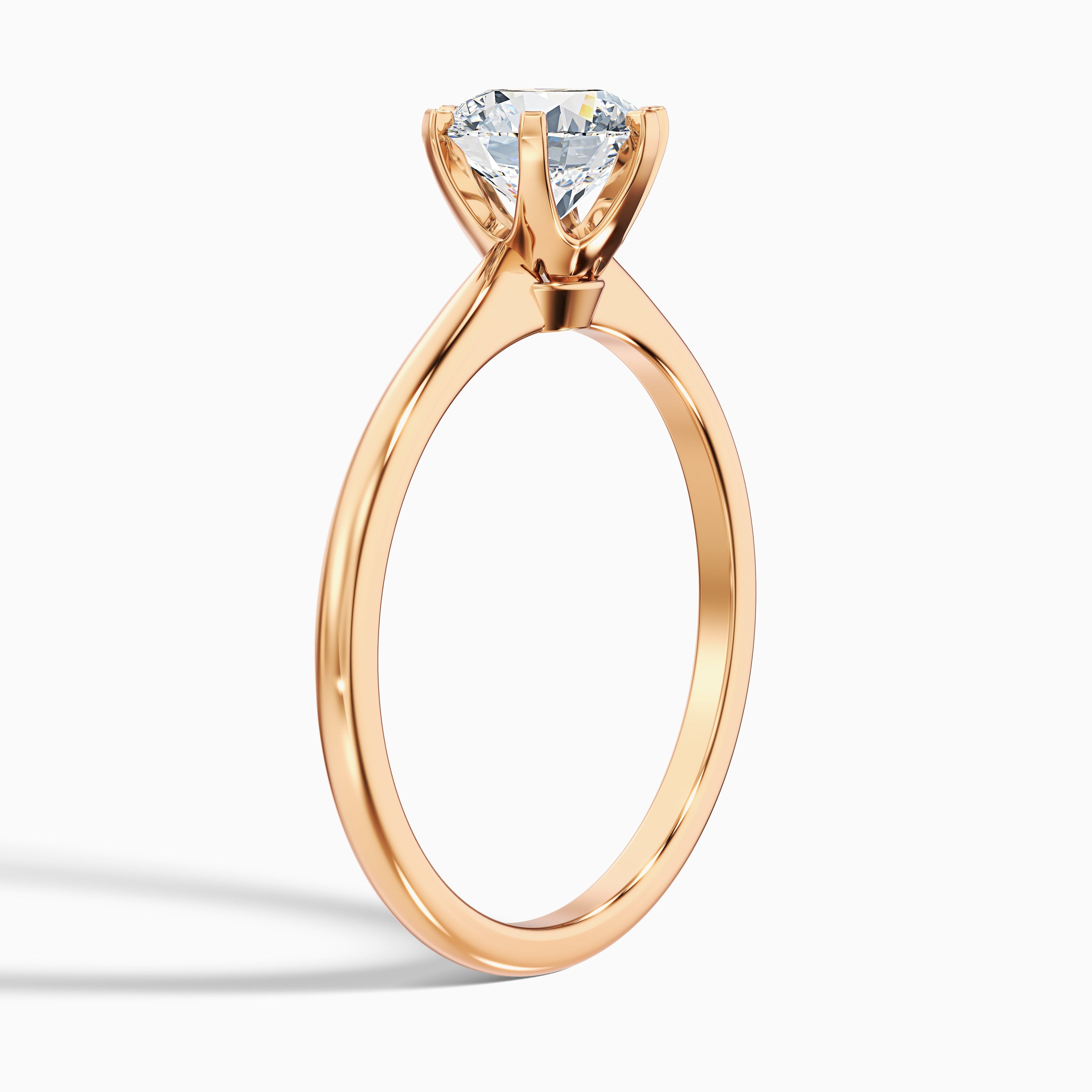 Emma 1 Carat Round Solitaire Lab Grown Engagement Ring in 10k Rose Gold