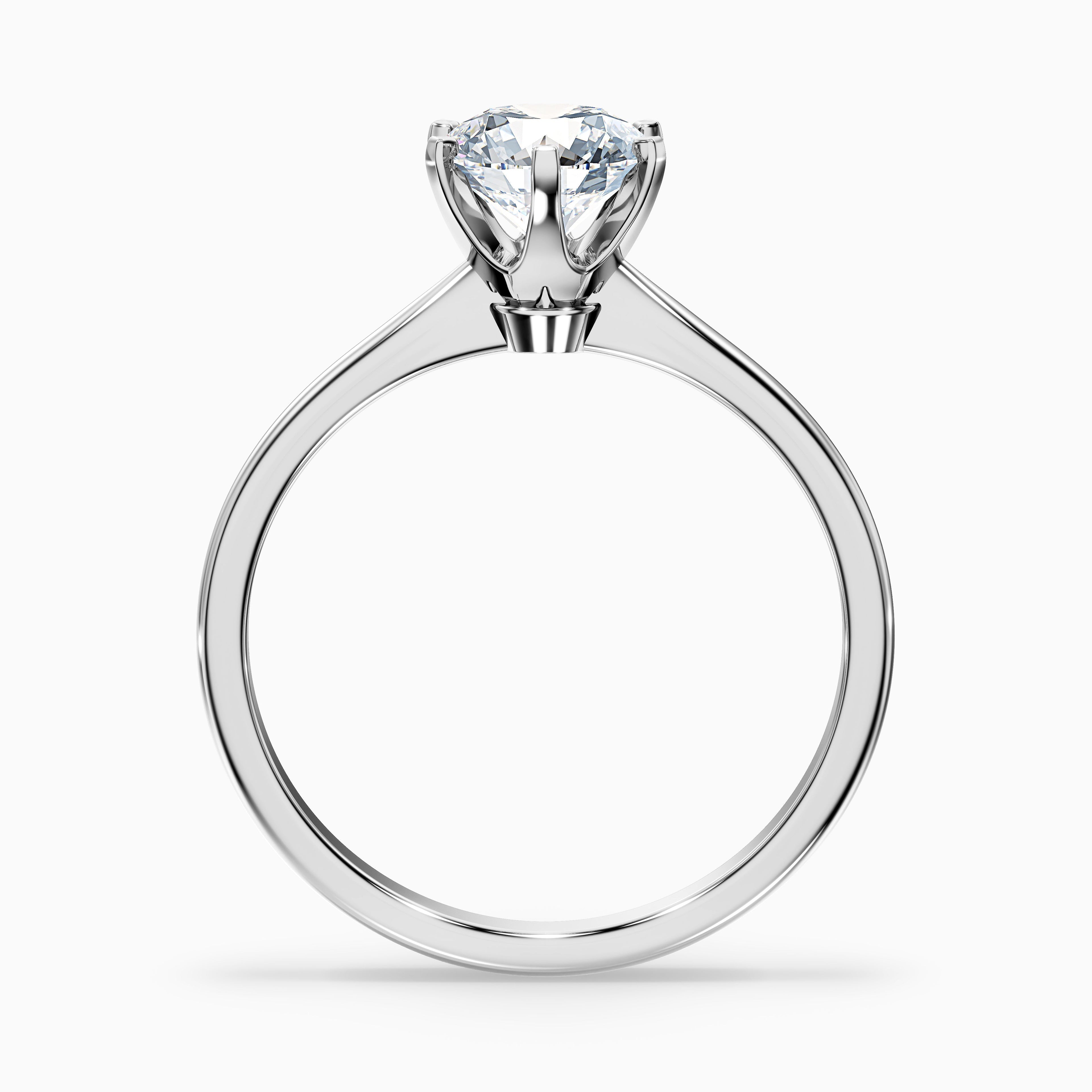 Emma 1 Carat Round Solitaire Lab Grown Engagement Ring in 18k Yellow Gold