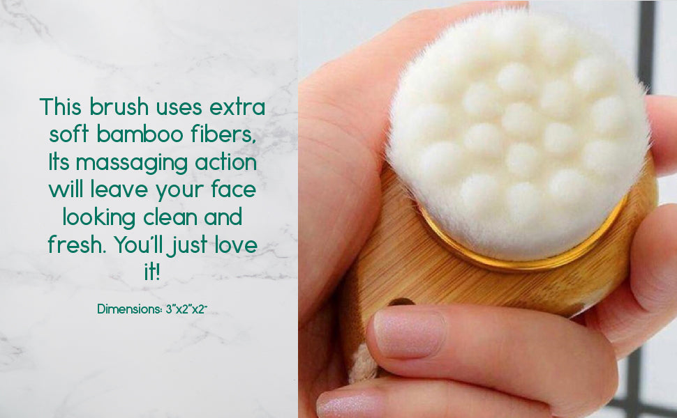 2-Pack Extra-Fine Facial Brush with Bamboo Handle DestGlow