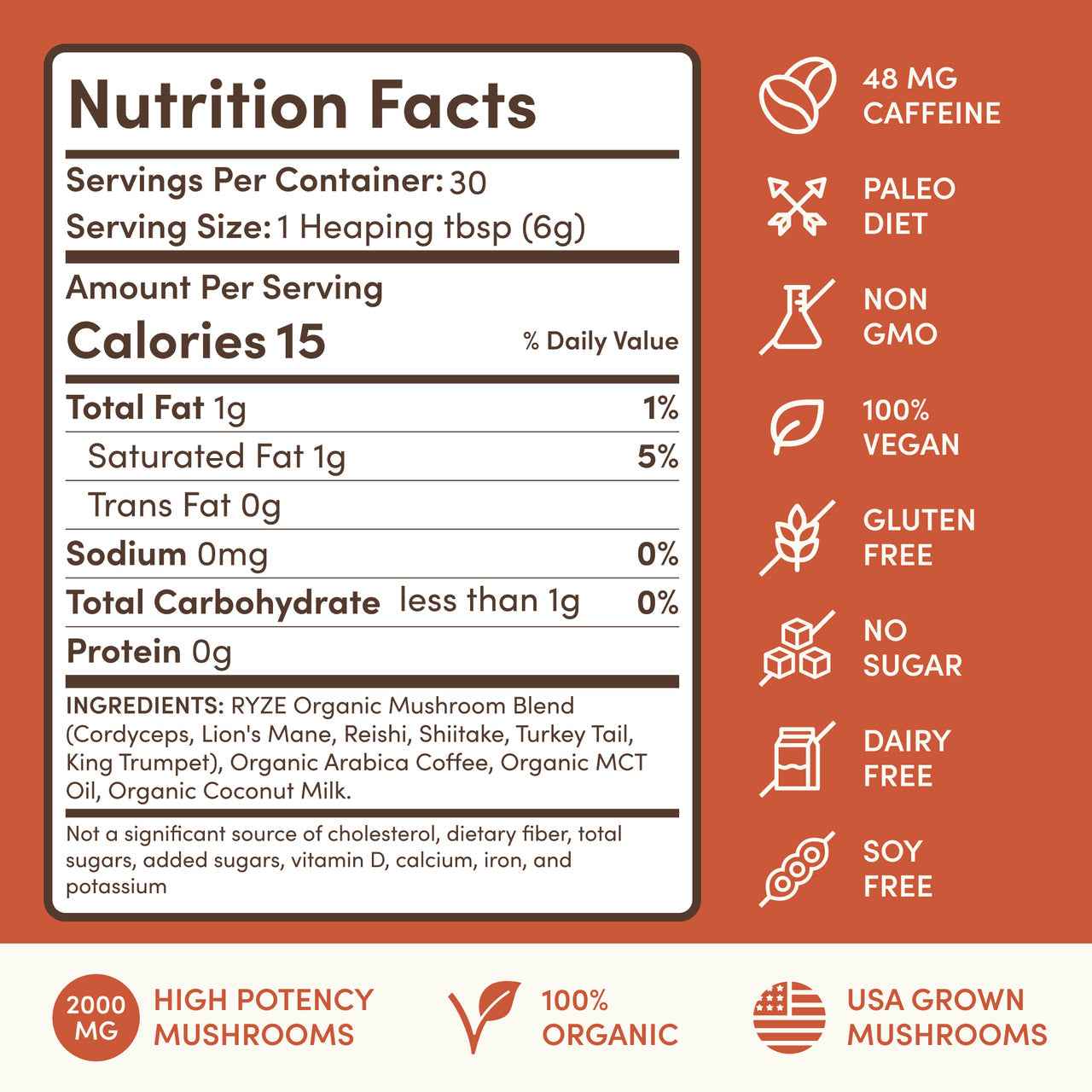 Ryze Mushroom Coffee (30 Servings) - Clearance Sale