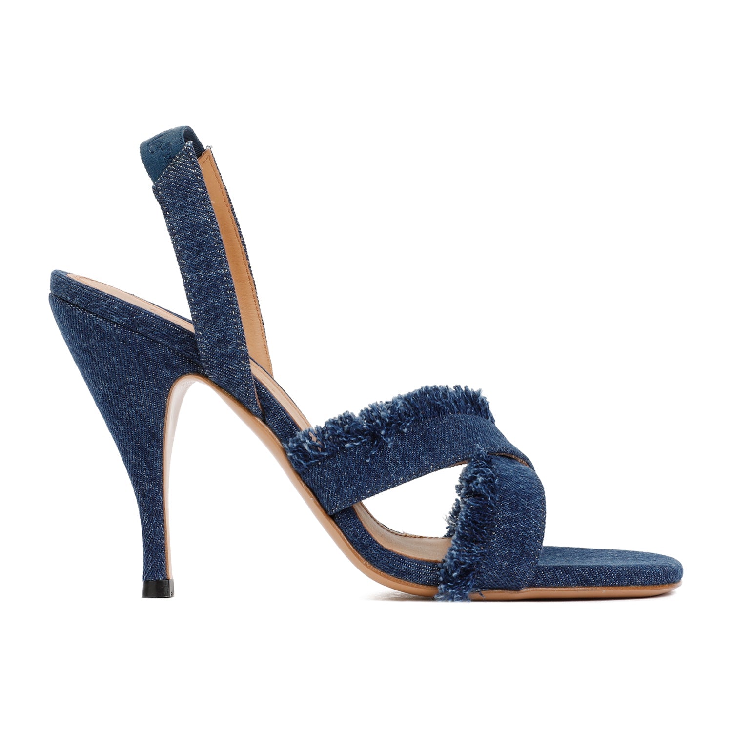 Off White Curvy Heel Denim Sandal Women DestGlow
