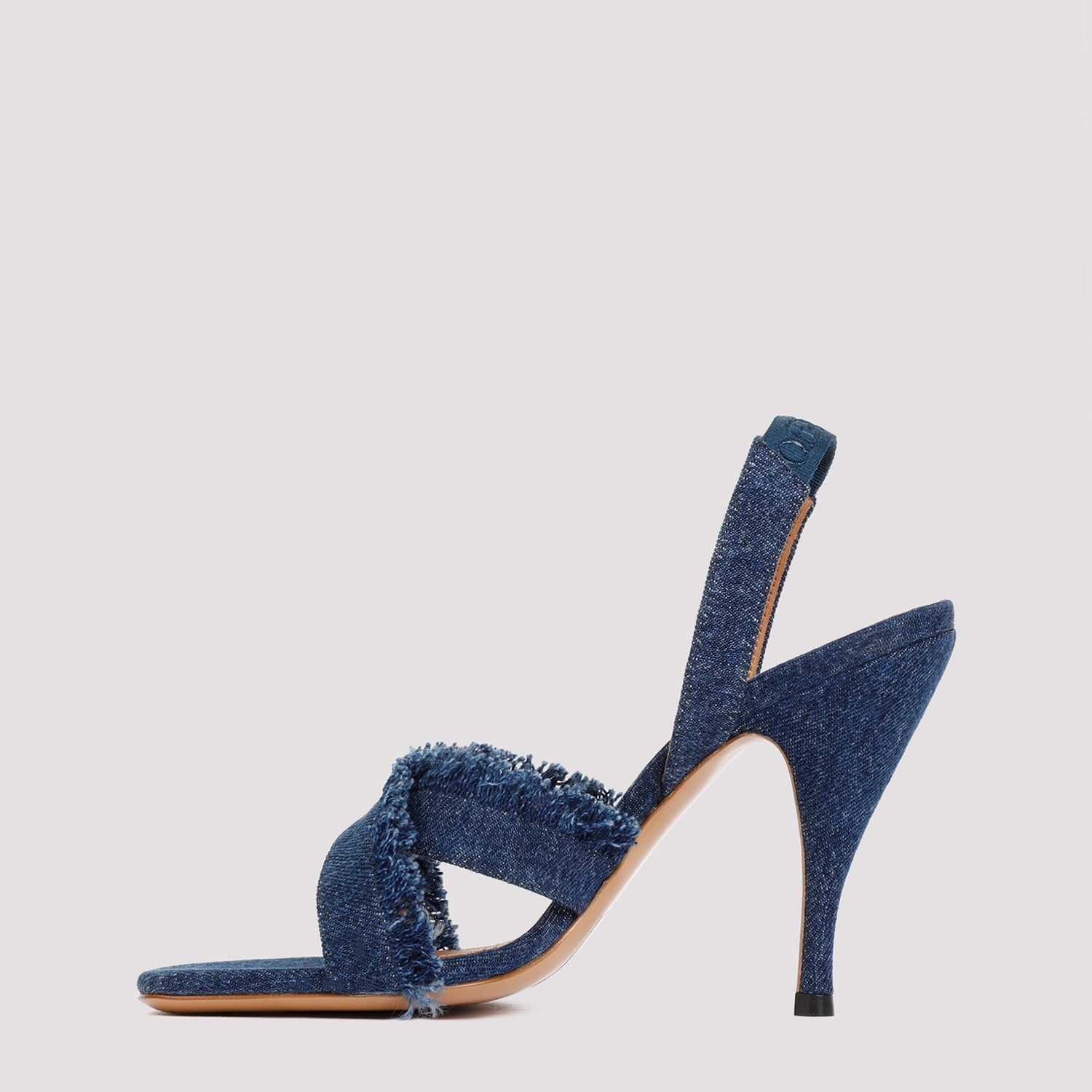 Off White Curvy Heel Denim Sandal Women DestGlow