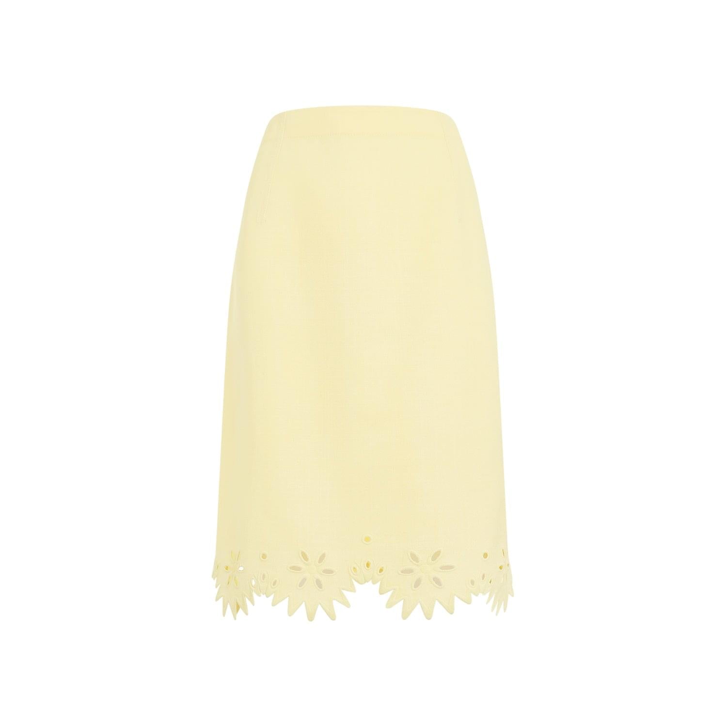 Bottega Veneta Grainy English Embroidery Midi Skirt Women DestGlow