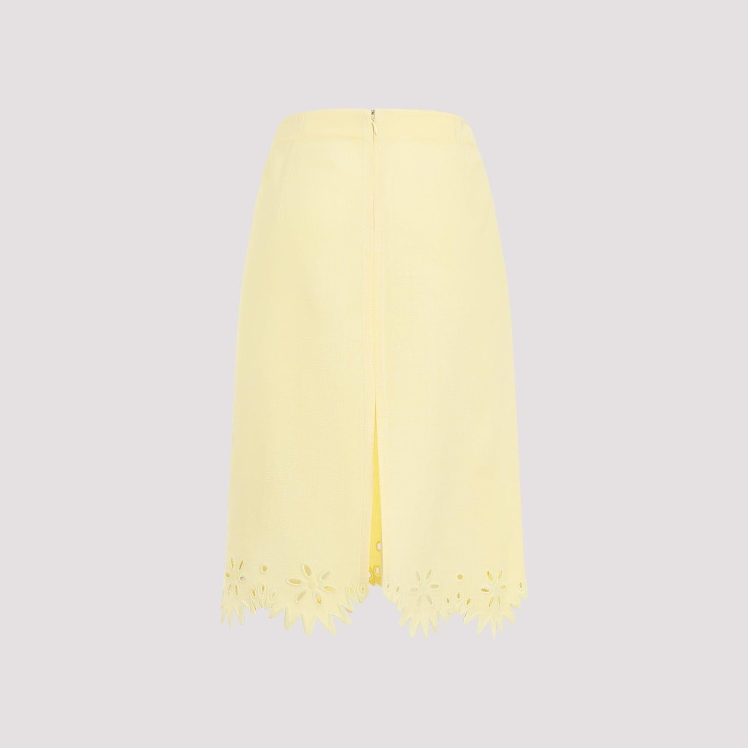Bottega Veneta Grainy English Embroidery Midi Skirt Women DestGlow