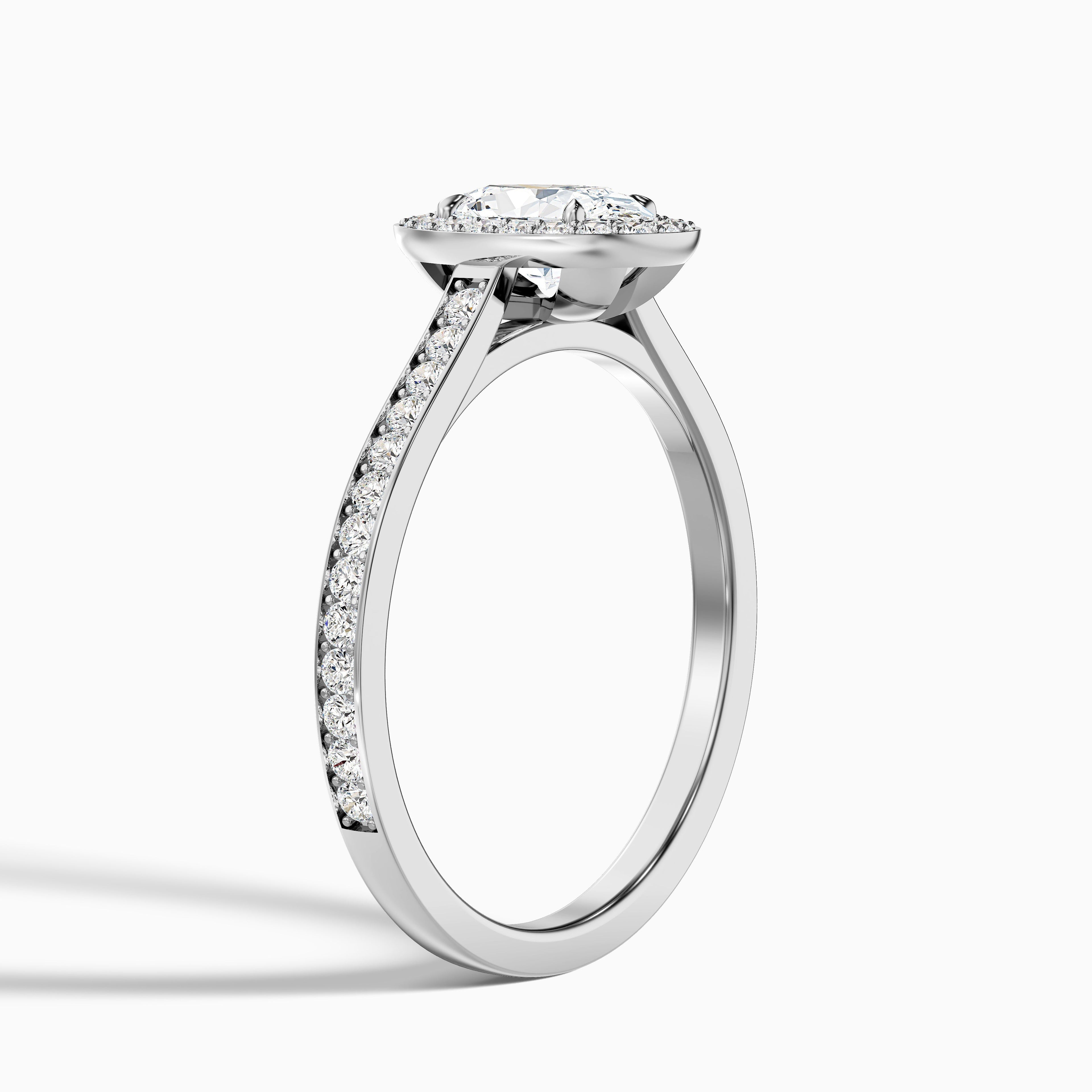 Erin 1 Carat Oval Halo Pave Lab Grown Engagement Ring in Platinum DestGlow